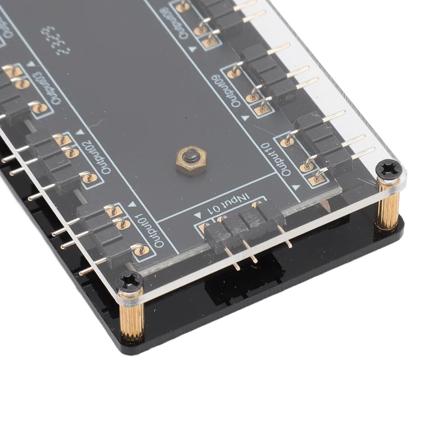 10 Way 5V 3Pin ARGB Hub with Acrylic Case, Universal RGB Fan Hub, Compatible With, Msi,Motherboards, Easy to Install, with 52CM Motherboard Cable