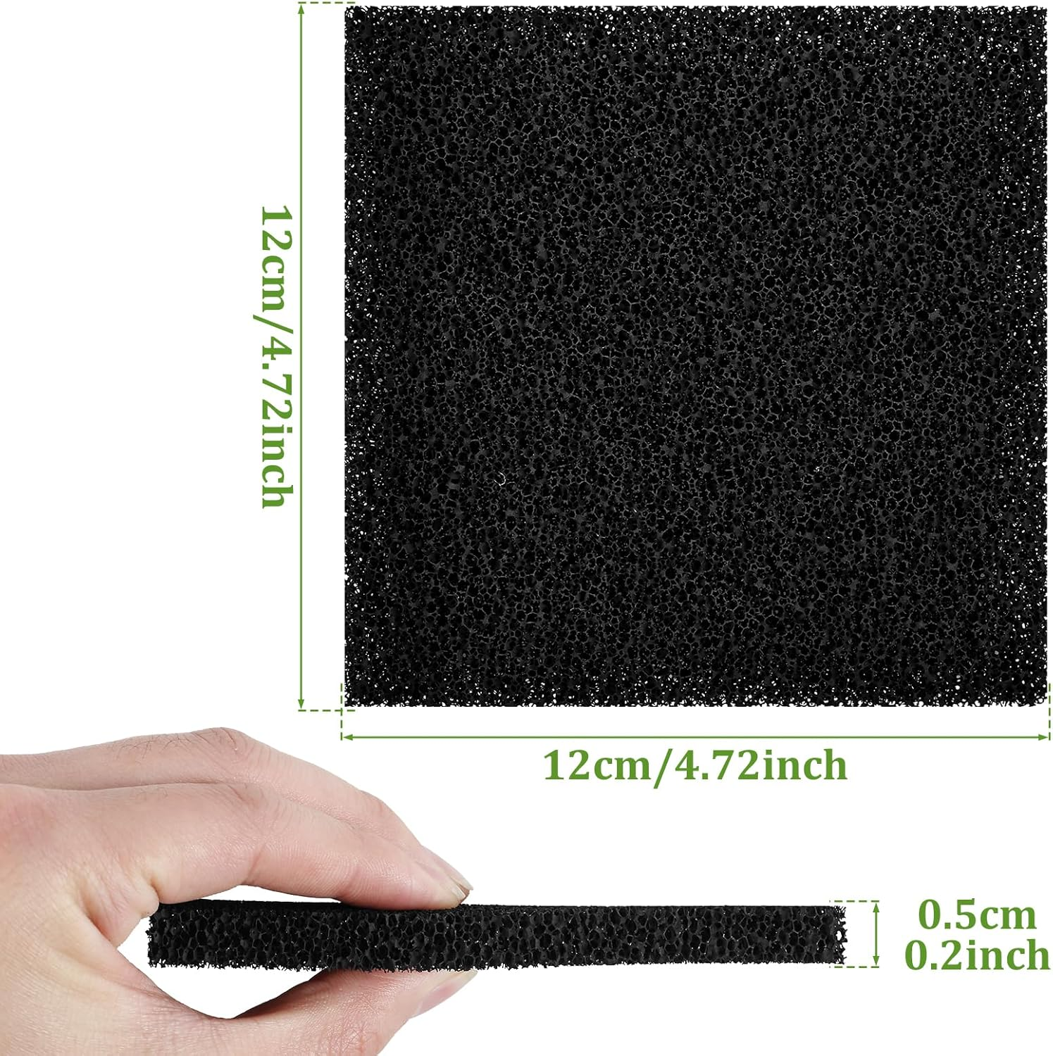 12Pcs Charcoal Filters for Kitchen Compost Bin 12Cm Square Activated Carbon Compost Bin Filters Efficient Replacement Compost Filters Compost Bin Kitchen Charcoal Filter 5Mm Thick image number 6