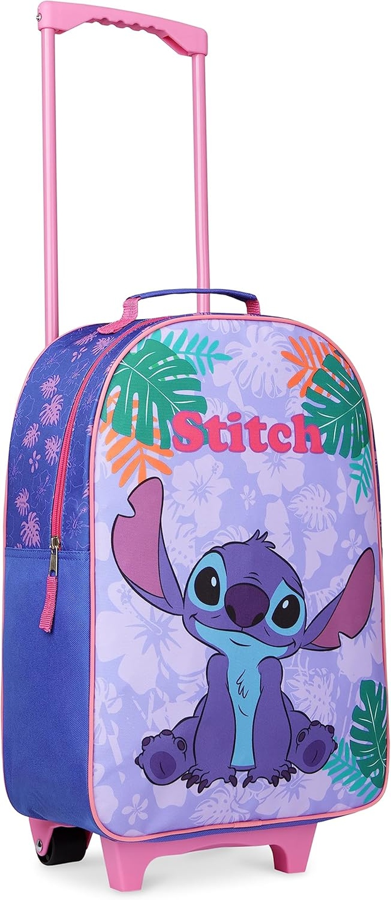 Disney Kids Suitcase - Foldable Trolley Bag 47 X 30Cm, 2 Wheels Extendable Handle - Kids Gifts, Pink Minnie, One Size, Children'S Luggage