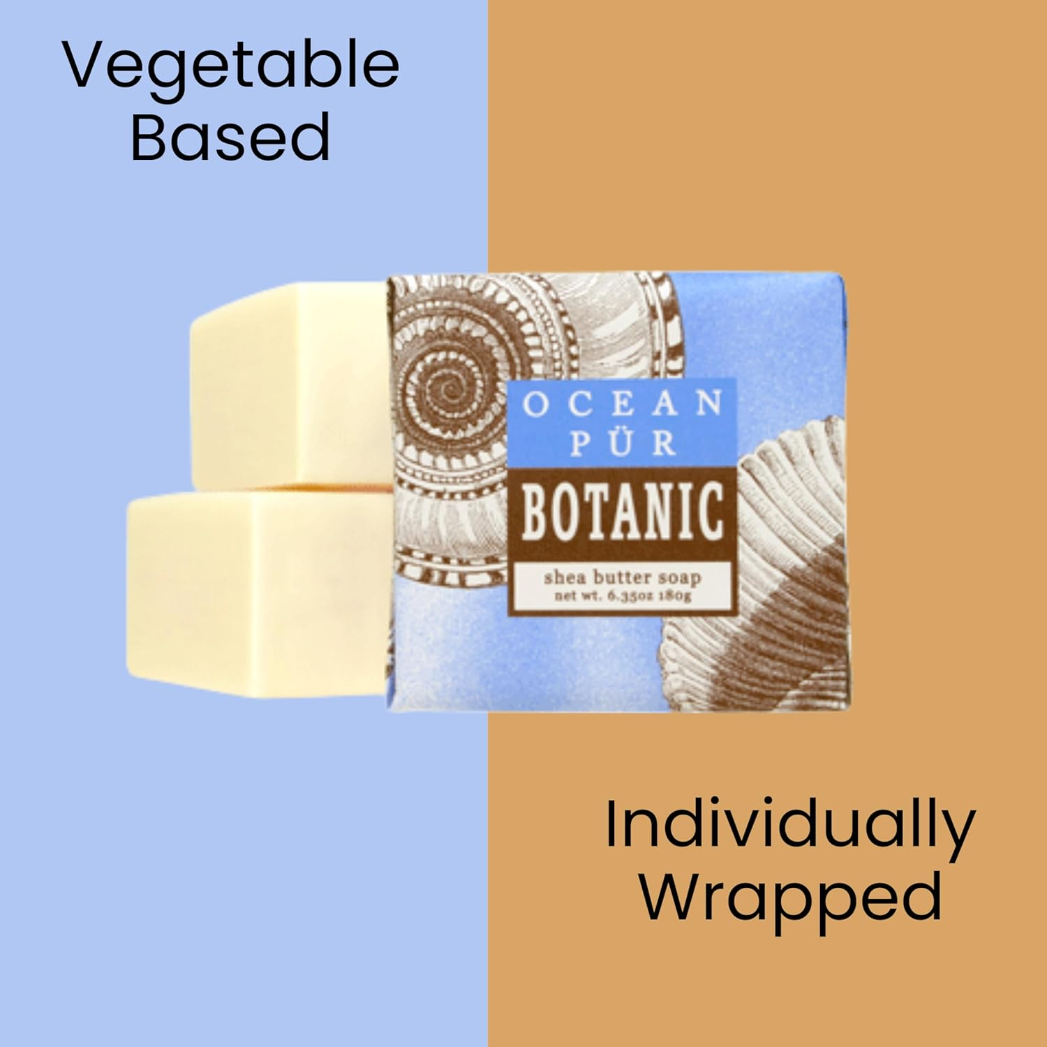 Greenwich Bay Mini Botanical Soap Bars 12 Pack &ndash; 1.9 Oz Each &ndash; Scented Guest Soaps for Airbnb, Spa, Hotel, Salon, or Bath &ndash; Individually Wrapped Elegant Travel Size Bars Ocean Pur image number 1