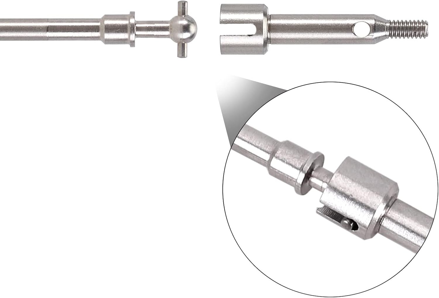 INJORA Steel 4Mm Extended Dogbone Axle Shaft for INJORA SCX24 Aluminum Axles Replacement（Front）
