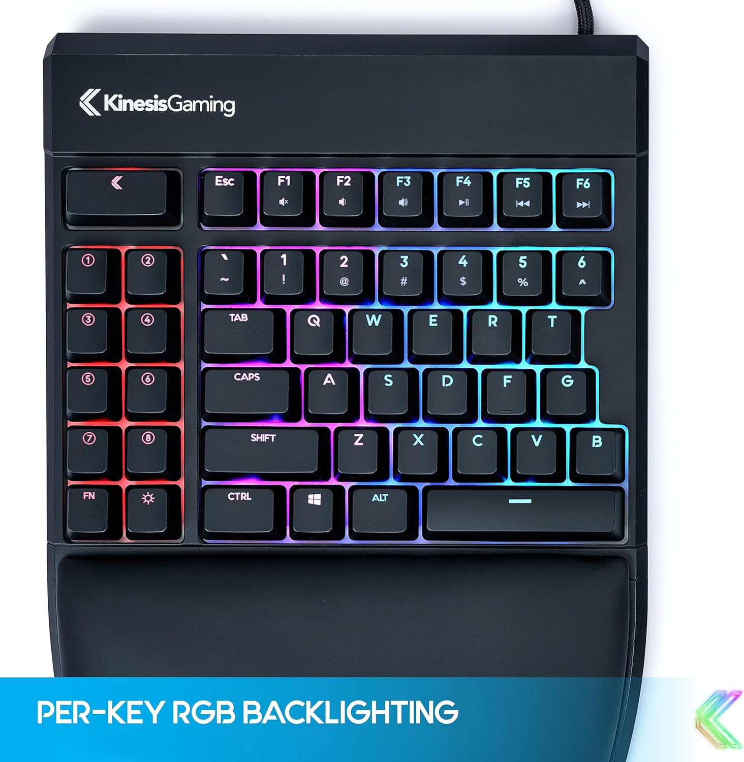 KINESIS Freestyle Edge RGB plus Split Mechanical Keyboard | Hotswap Tactile Switches | RGB | Ergonomic | Lift Kit Included | Detachable Palm Support | Fully Programmable | Mac Keycaps Included image number 2