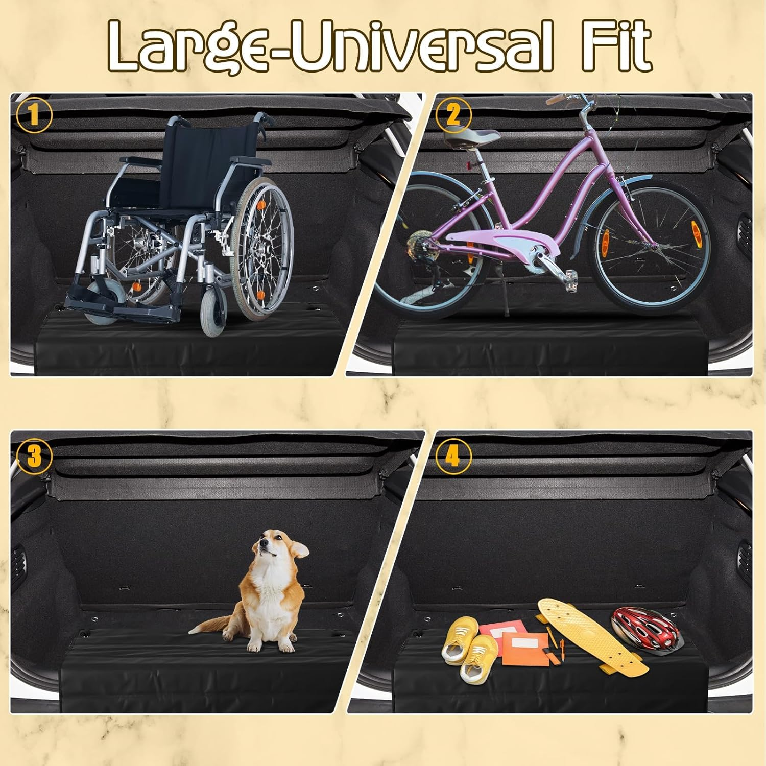 Large Bumper Guard for Cars 41 X 25 Inches Rear Bumper Protector Foldable Universal SUV Trunk Mat for Preventing Scratches While Unloading and Loading, Black image number 1