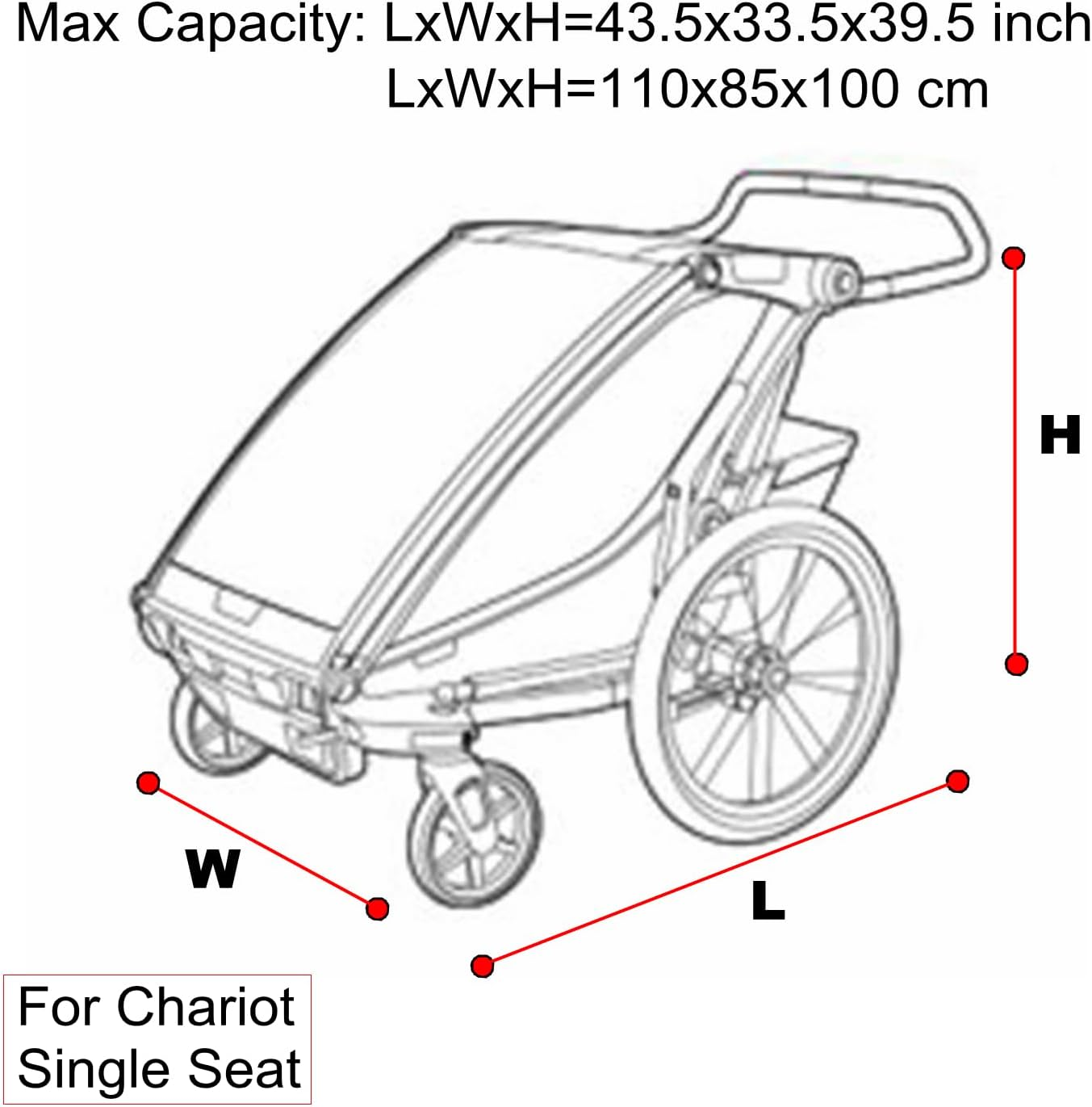 Bike Trailer Cover for Thule Chariot Waterproof Storage Cover Specially Designed for Thule Chariot Bicycle Trailers (For Single Seat Trailer) image number 3