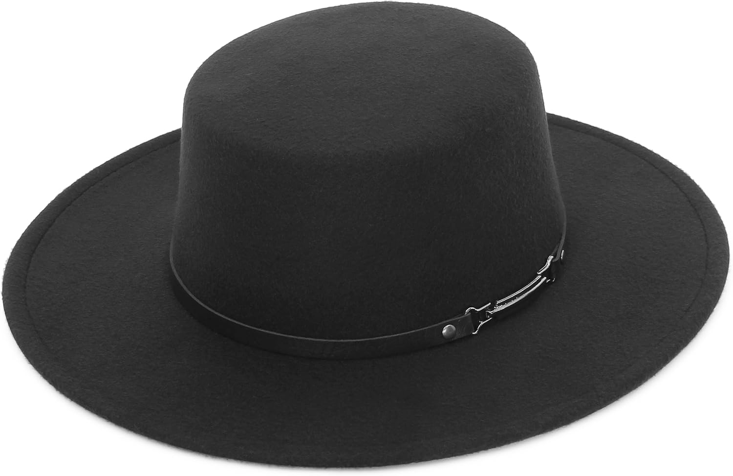 EOZY Women Men Classic Felt Fedora Hat Wide Brim Flat Top Jazz Panama Hat Casual Party Church Hat