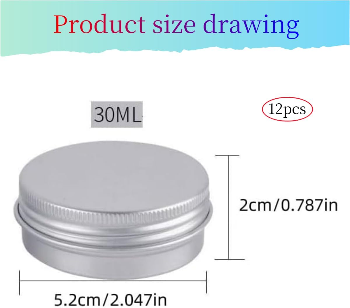 12Pcs 30Ml Aluminum Tin Jars,Round Pot Screw Cap Lids,Silver Cosmetic Sample Jars Storage Containers,Aluminum Tin Jar Refillable Containers round Empty Tins for Lip Balm, Salve, Eye Shadow image number 1