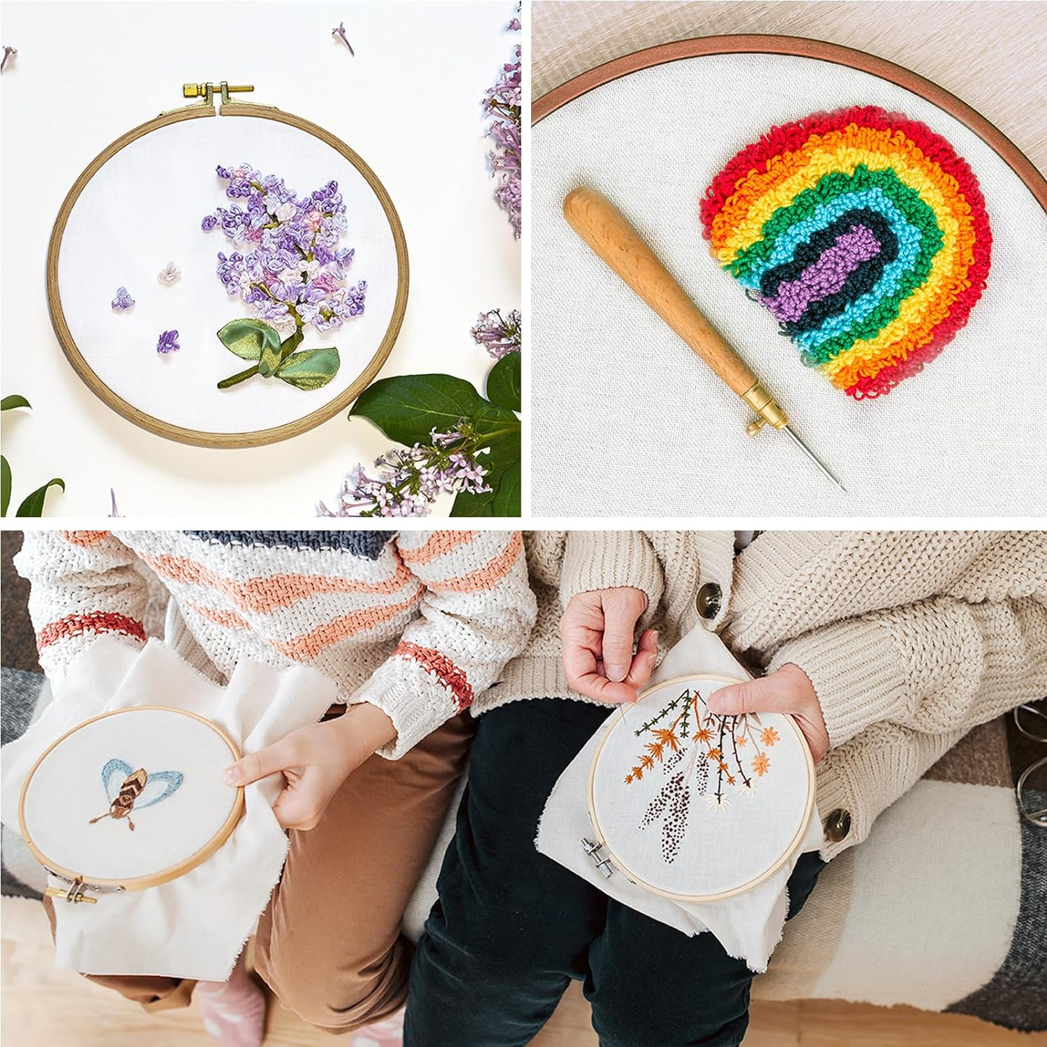 12 PCS White Cross Stitch Fabric, Pre-Cut Natural Cotton Embroidery Cloth Fabric, 4 Sizes Embroidery Cloth Squares for Garment Craft (5.9 to 11.8Inch) image number 6