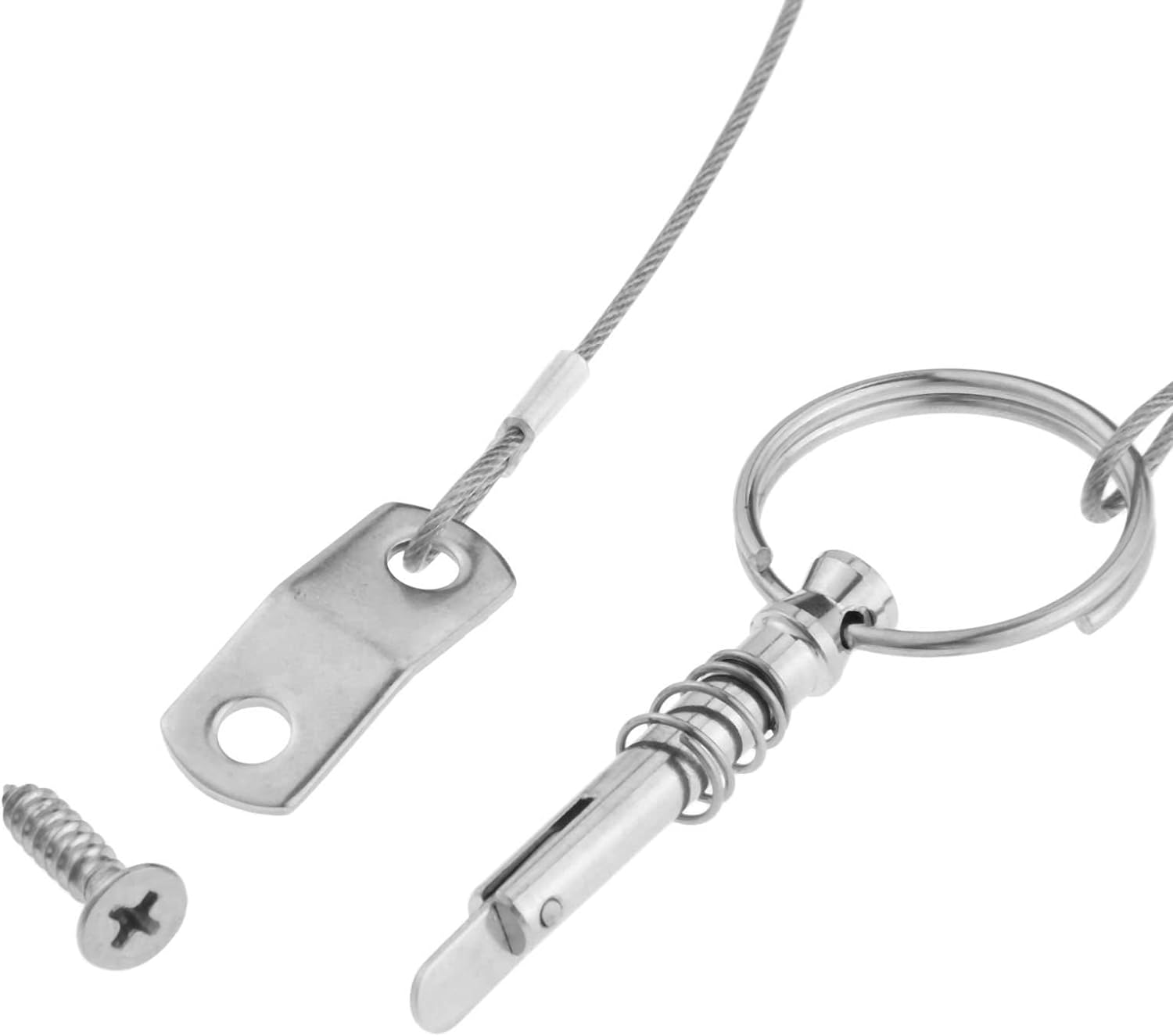 Boat Bimini 1/4" Pins with Lanyard Prevents Loss Stainless Steel Quick Release Bimini Top Hardware Fitting image number 5