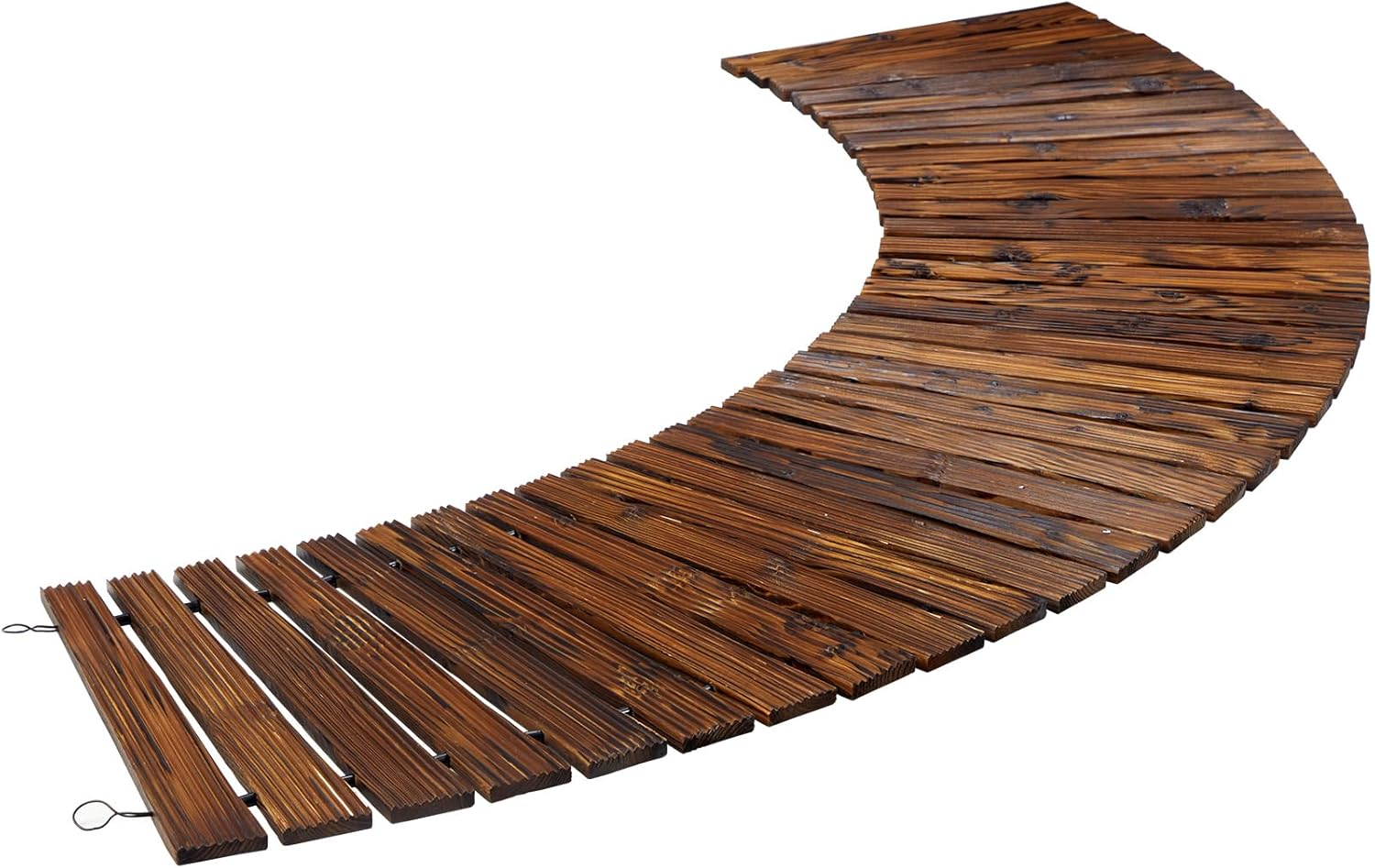 Livsip Curved Garden Pathway Wooden Walkway 8Ft Roll-Out Outdoor Backyard Furniture Charcoal image number 4