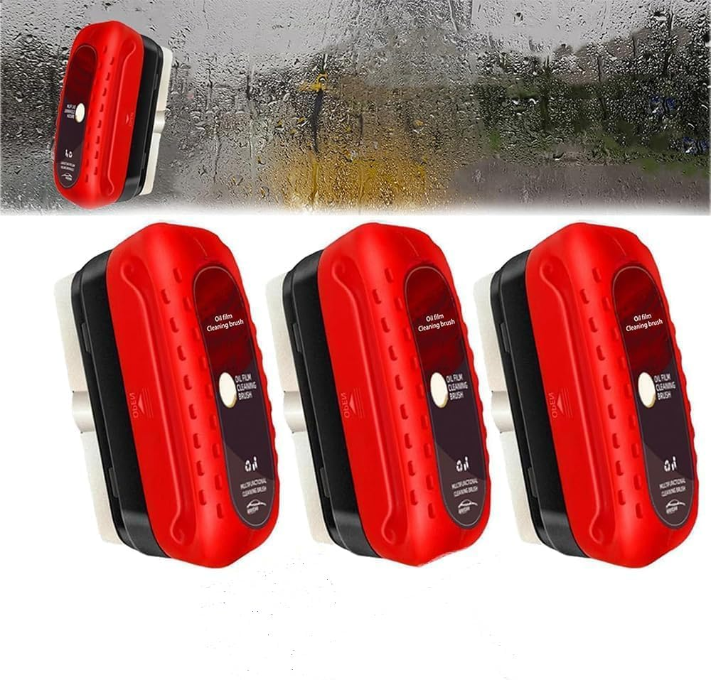 Automotive Oil Film Cleaning Brush, 2024 New Glass Oil Film Remover for Car, All in One Wipe on Oil Film Remover, Hydrophobic Glass Coating for Windshield (3 PC) image number 5