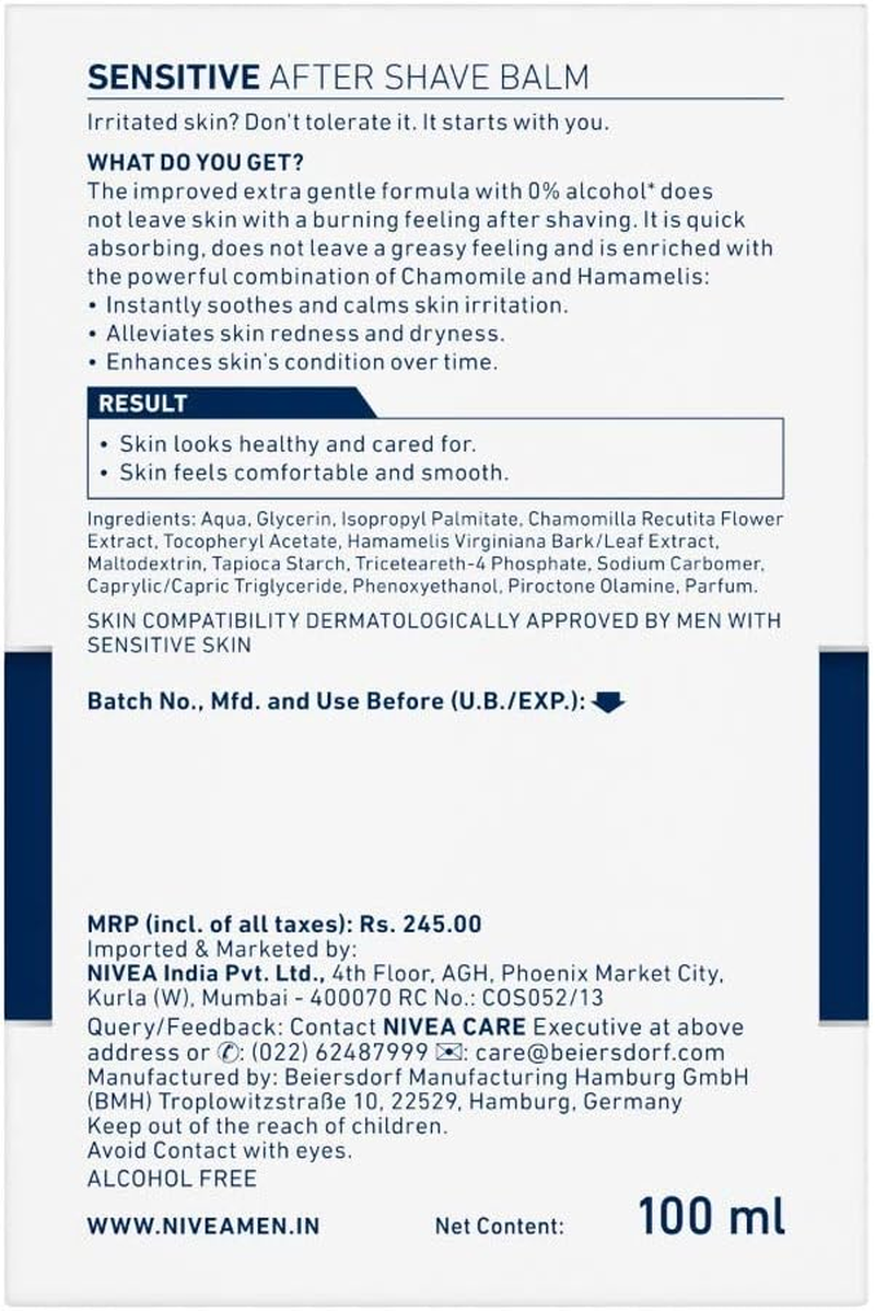 Nivea for Men Sensitive after Shave Balm - 100 Ml