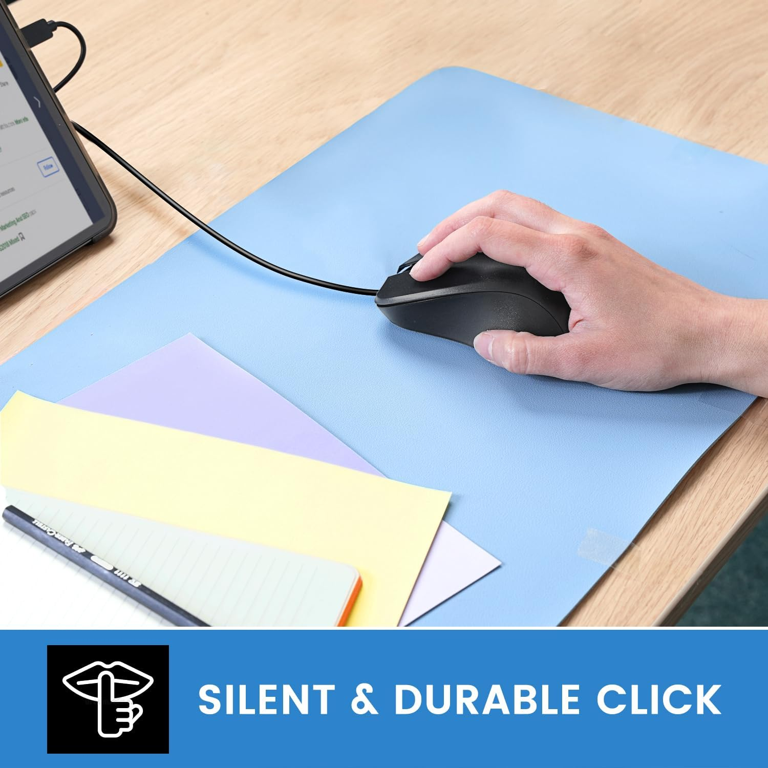 Perixx PERIMICE-221C USB Type C Wired Ergonomic Mouse - 4.9 Ft Cable - Optical 1200 DPI Design - Black