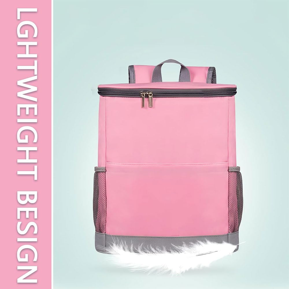 Women&rsquo;S Insulated Cooler Backpack &ndash; Leakproof Waterproof Soft Cooler Bag for Travel, Beach, Hiking, Picnic &ndash; Lightweight Thermal Backpack for Hot & Cold Food and Drinks &ndash; Pink image number 1