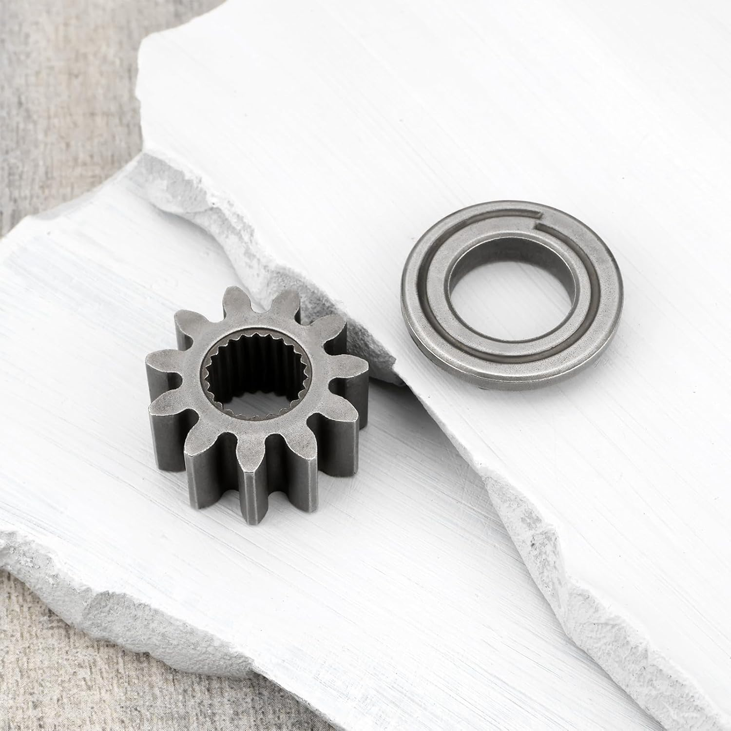 Emagtech 2 Set Steering Shaft Pinion Gear and Bushing Kit Compatible with MTD Compatible with Cub Cadet 717-1554, 917-1554, 941-0656A, 741-0656A Lawnmower Steering Precision image number 5