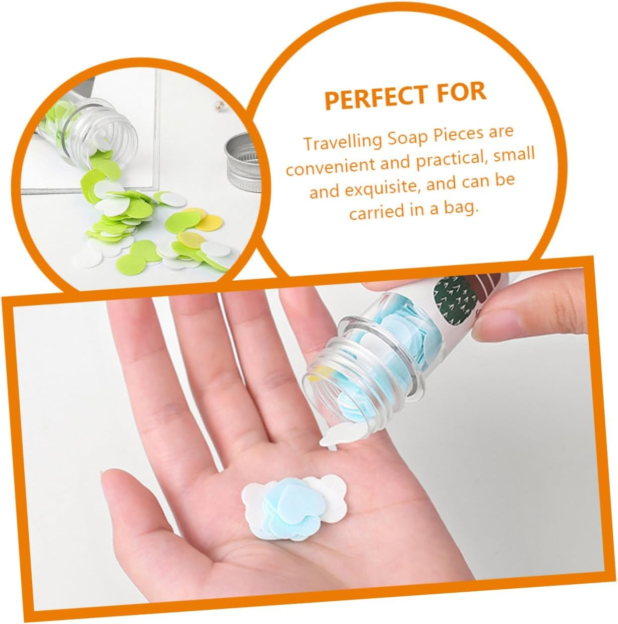 Toddmomy Travel Foaming Hand Wash Soap Sheets Portable Soap Pieces for Hiking Camping Traveling image number 4