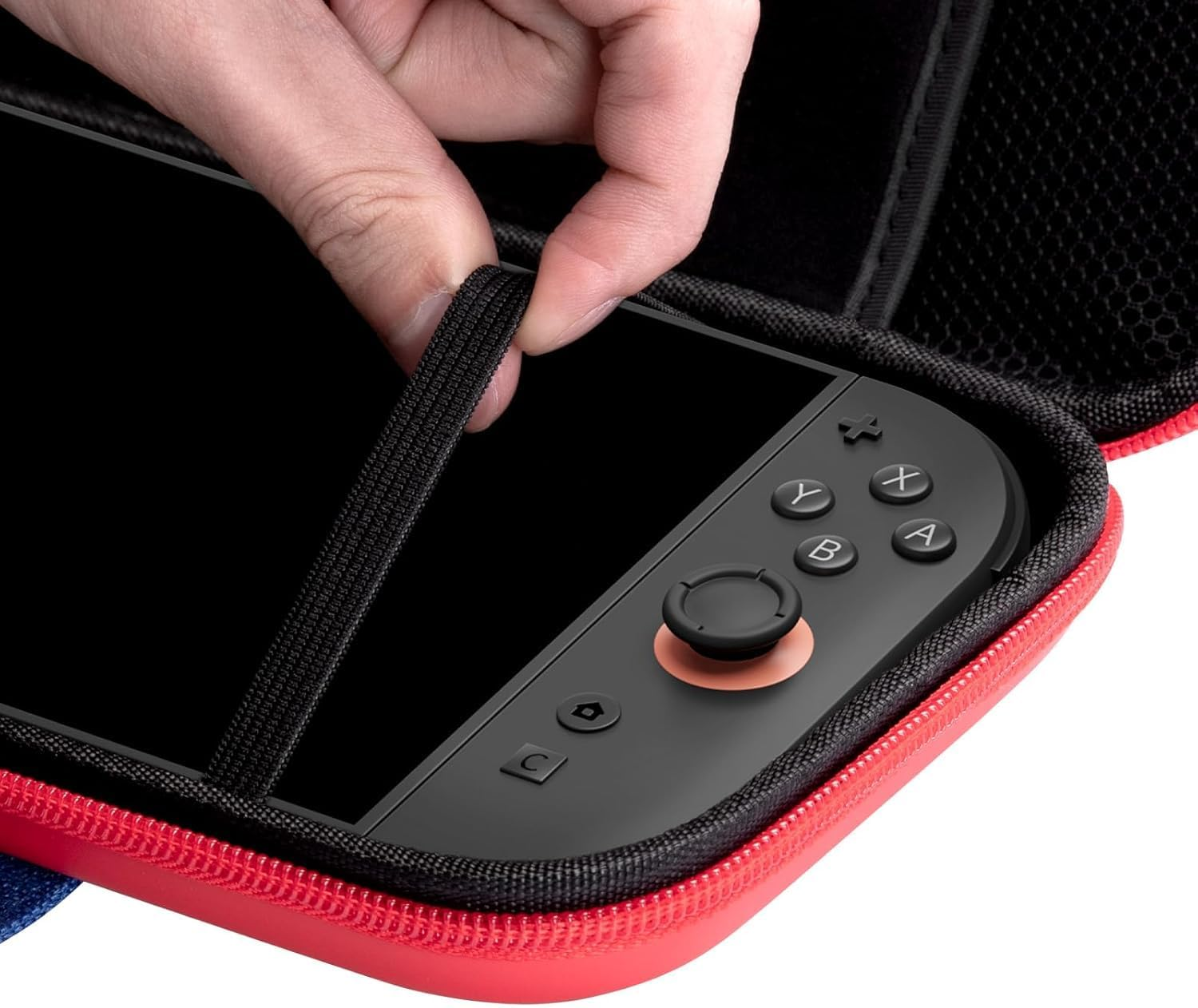 Carrying Case for Nintendo Switch 2 2025, Protective Case with 10 Game Cartridge Holders, Travel Carrying Storage Pouch - Red Blue image number 4