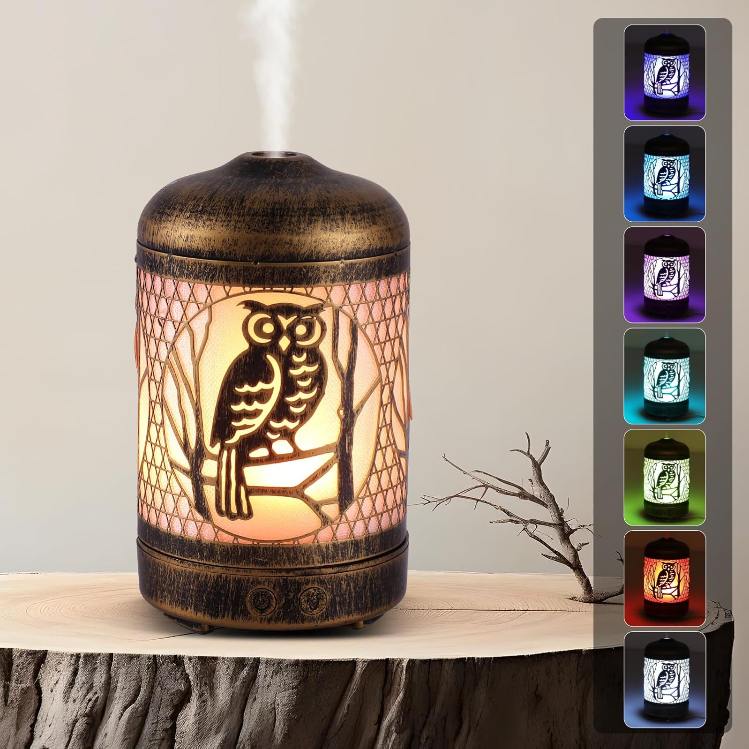 Owl Essential Oil Diffuser,Aromatherapy Diffuser Air Led Diffuser Infuser Aroma Diffuser Small Light Mini Diffuser Oil Machine Essential Oils for Diffusers for Home Large Room Office image number 2