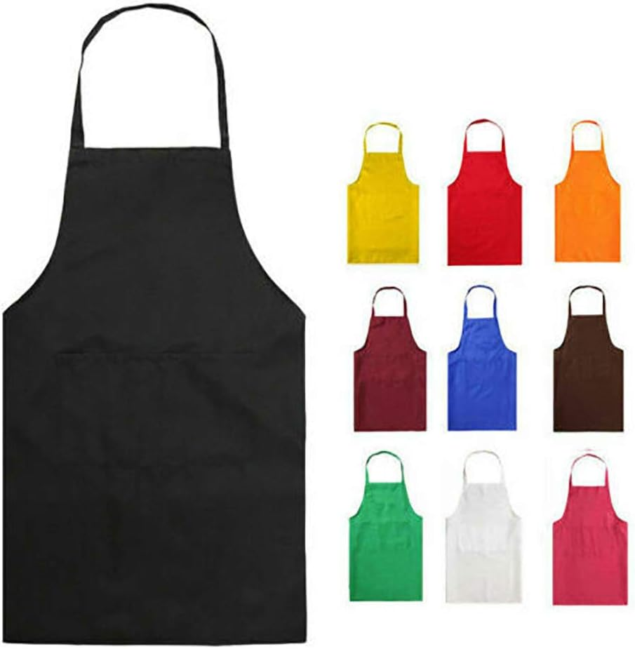 Chefs Apron SENRISE Chefs Apron Plain Color, Adult Women Unisex, Durable Comfortable with Front Pocket Washable for Cooking Baking Kitchen Restaurant Crafting - Blue image number 6