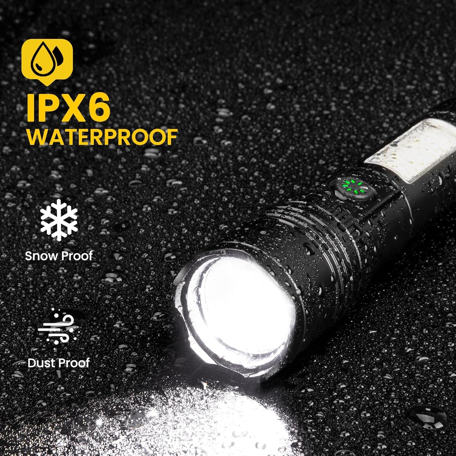 Rechargeable Flashlight High Lumens,8000Lm Super Bright Flash Light with 5 Modes& Adjustable Focus, Adjustable Powerful Handheld LED Flashlight for Home Camping,Torch, Handheld Torches image number 1