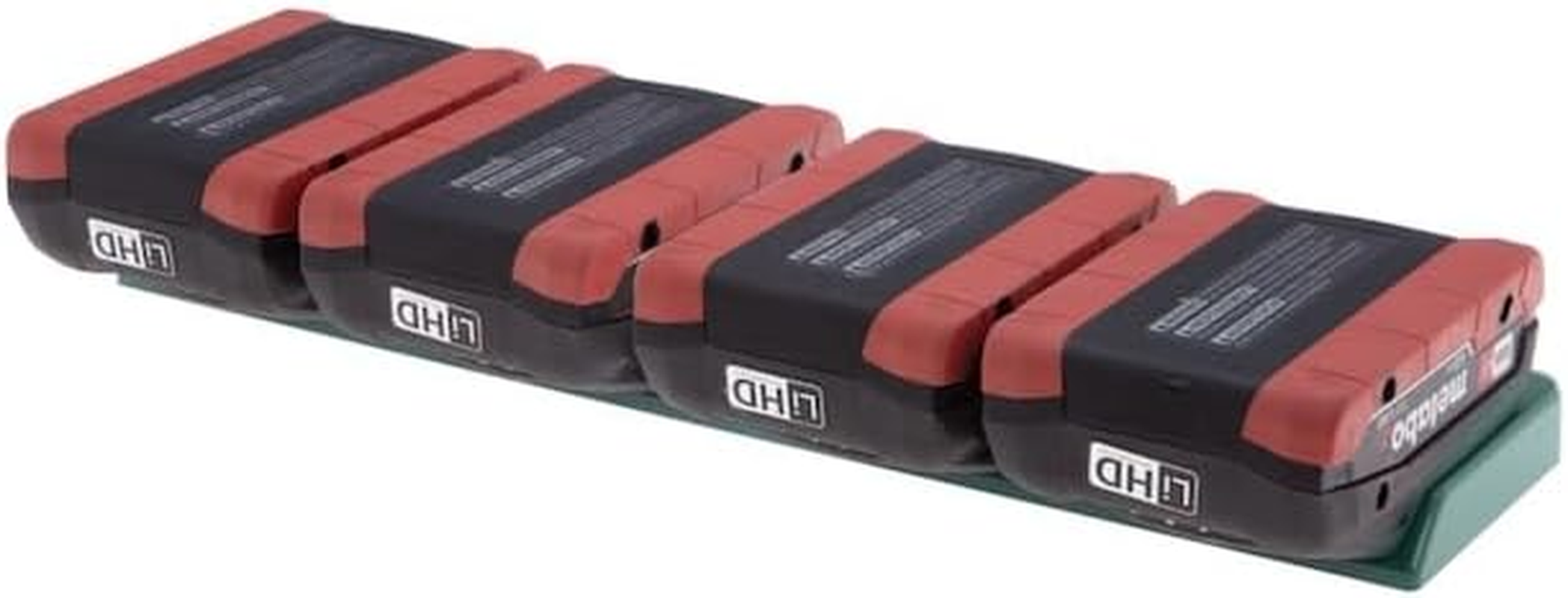 48 Tools Battery Holder Mount for Metabo CAS 18V &ndash; Green Wall Mount with Built-In Locking System &ndash; Secure Storage for Cordless Alliance System Batteries