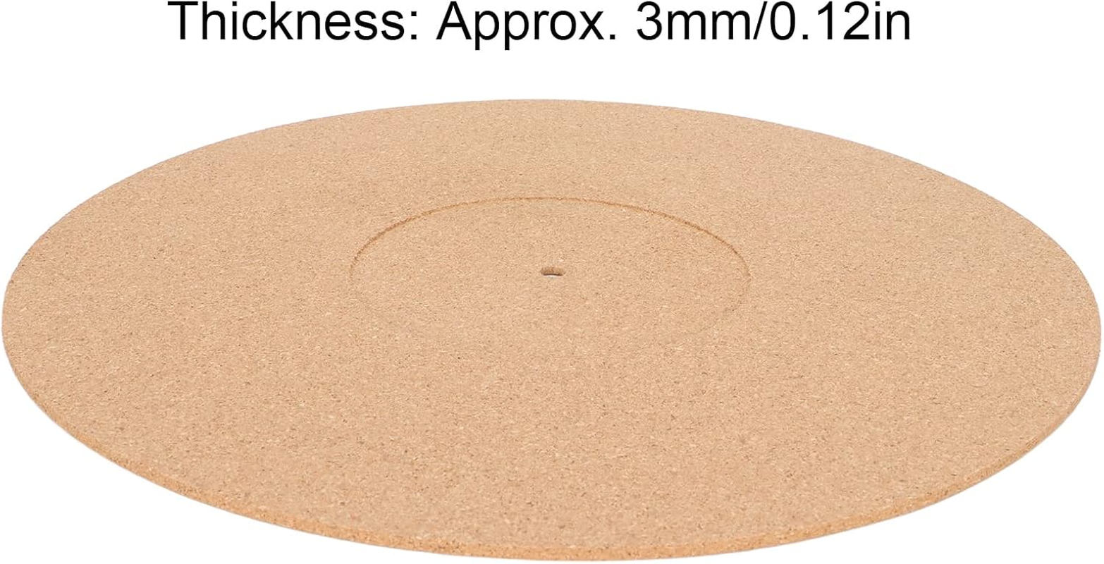Turntable anti Static Cork Mat, Record Player Pad High Fidelity Retro Non Slip User Friendly anti Static for 12In LP Record image number 4