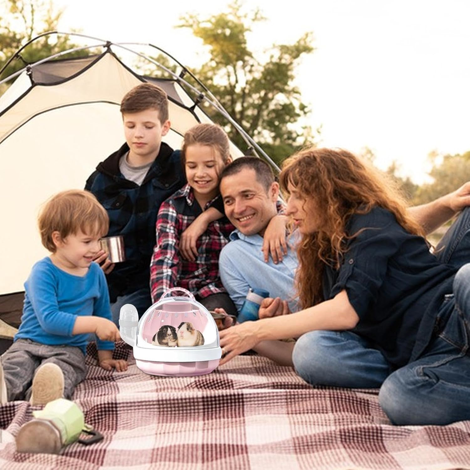 Hamster Travel Carrier Bag | Panoramic View Small Animal Pet Carrier with Detachable Water Bottle | Conveniently Transport Your Guinea Pig or Rabbit in Style image number 3