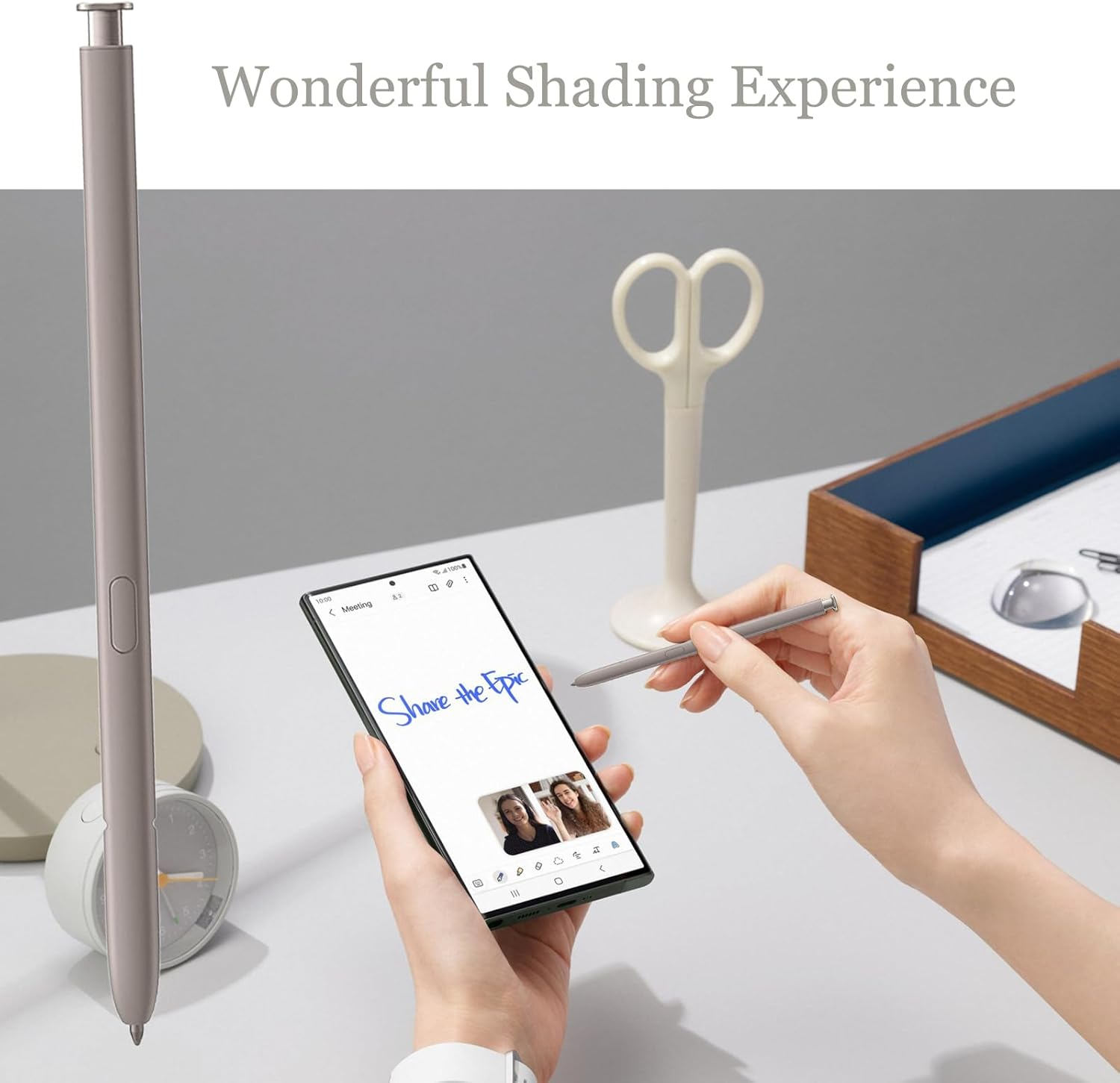 Lixiongbao S24 Ultra S Pen Withbluetooth Replacement for Samsung Galaxy S24 Ultra, 0.7Mm Pen Tip, 4096 Pressure Sensor, EJ-PS928BYEGUS, US Version (Light Gray) - Yellow Gold image number 2