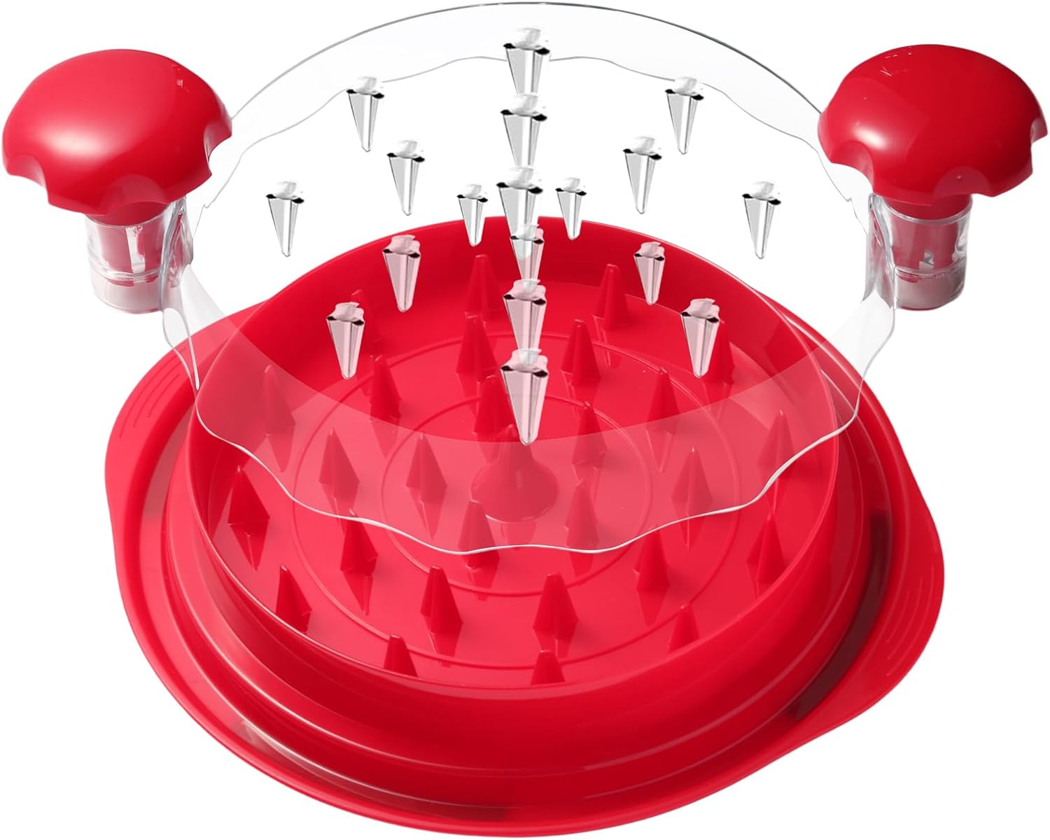 Wvacfre Large Chicken Breast Shredder Tool Twist, Visible Meat Shredder, Anti-Slip Strip, BPA Free, Suitable for Pork Beef Chicken (Red)