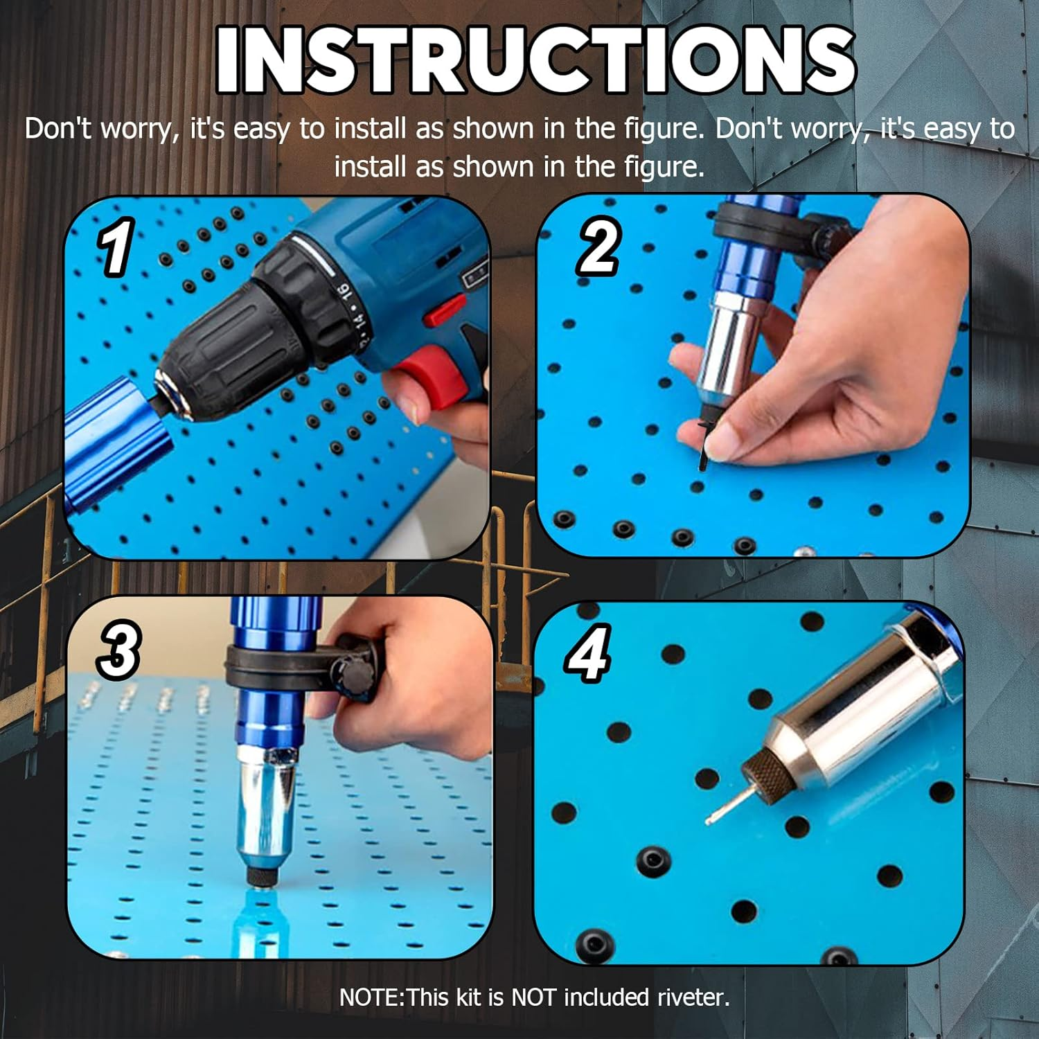 Swpeet 75Pcs 3/16" X 3/8" / 4/5" / 1" All Black Large Flange Aluminum Blind Rivets Kit, Black Pop Rivets Open End Type Pop Rivet for Indoor and Outdoor Use image number 1