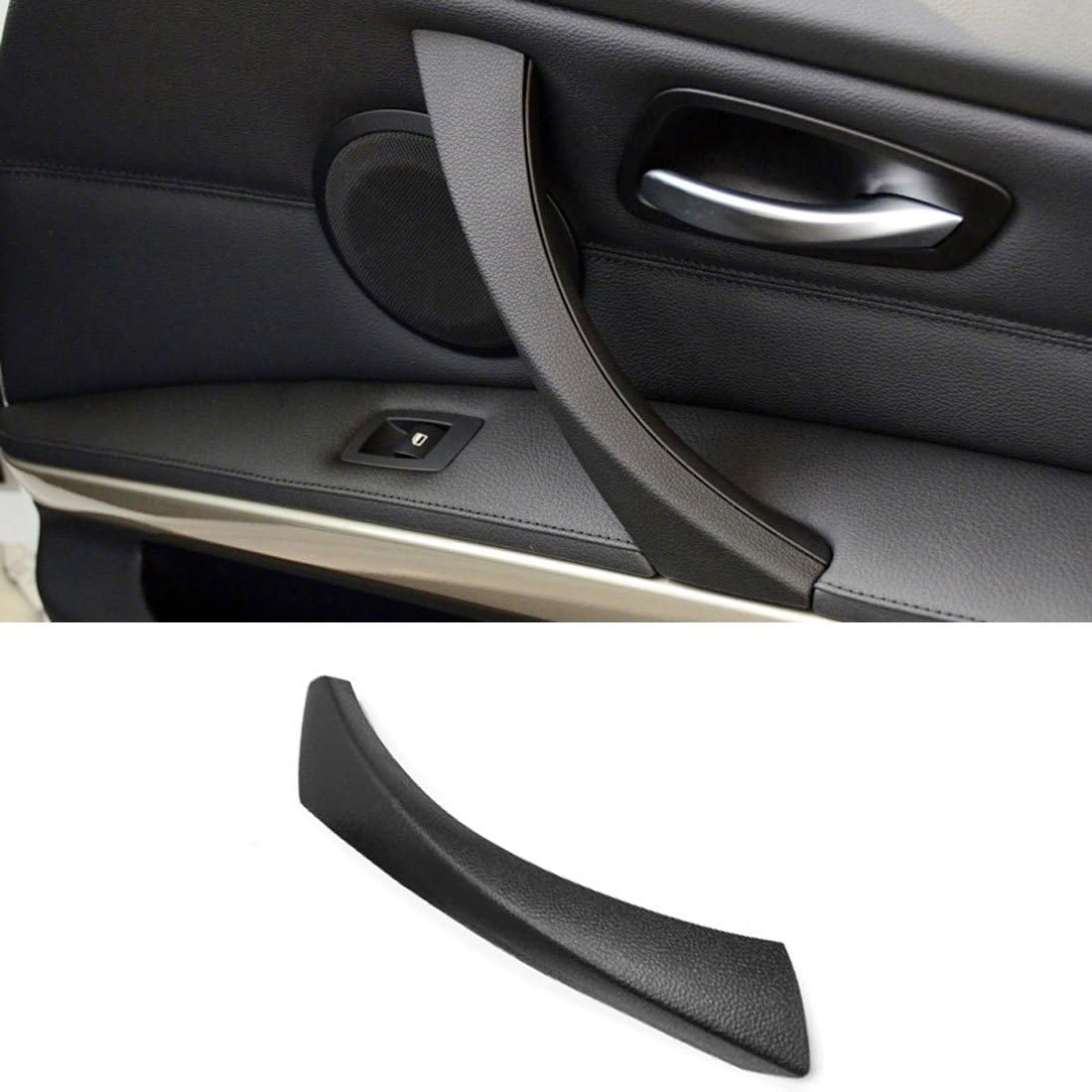 Jaronx Compatible with BMW E90 Black Door Handles Outer Cover Right image number 5