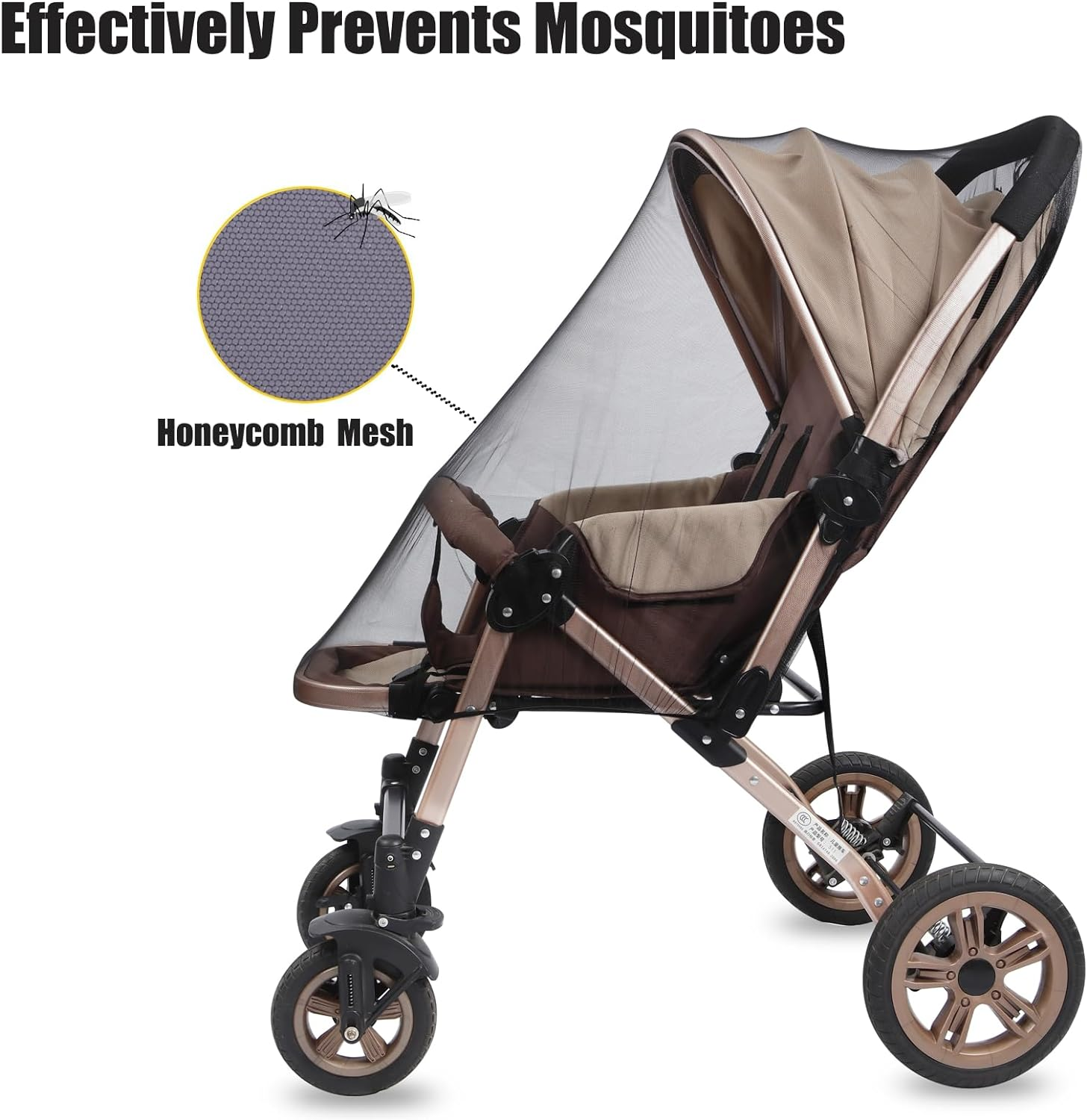 Pandaear 2 Pack Mosquito Net for Strollers, Universal Baby Bug Net for Strollers, Car Seat, Bassinet, Cradle -Black image number 1