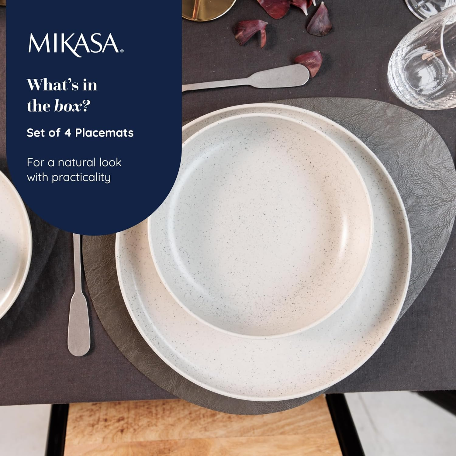 Mikasa Pebble Placemat Set, Grey, 38 X 30 Cm (4 Pieces) image number 5