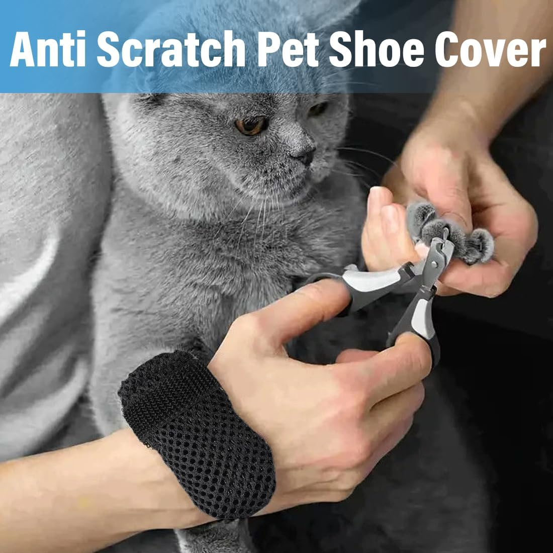 MIRKUZI Paw Protectors for Dogs, 4 Pack Paw Protectors for Dogs and Cats, Adjustable Mesh Paw Protector for Cats, Mesh Nail Clippers for Bathing Pets (S) image number 3