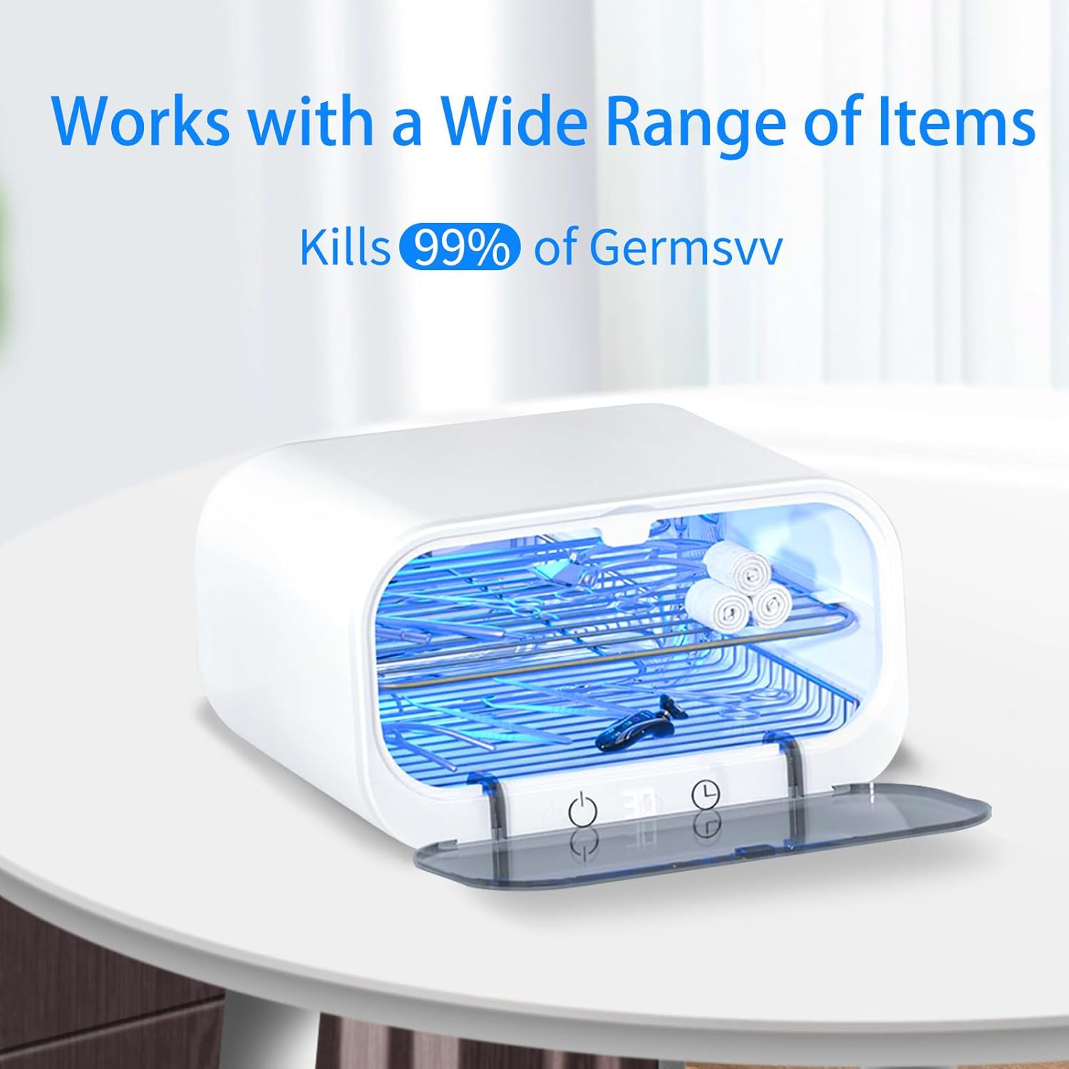 Sterilizer for Esthetician, 12L Double-Layer Large Sterilizer for Nail Tools, Multi-Functional Nail Cleaner Box, Large Capacity Cleaning Cabinet for Home Use, Barbers, Beauty Salons image number 6