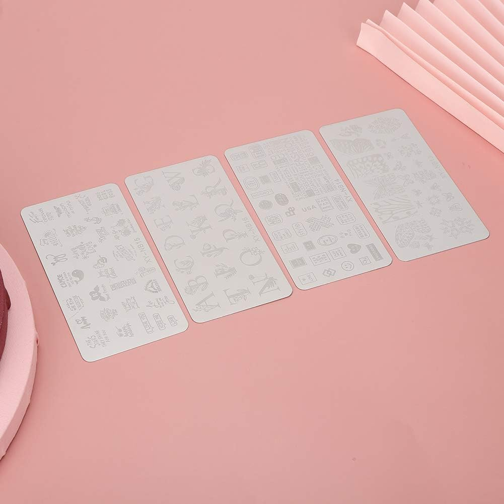 Nail Art Stencils, Durable without Deformation Nail Stamping Template, Convenient and Practical Not Easy to Fall off Exquisite Workmanship for Home Beauty Salon(13-16) image number 6