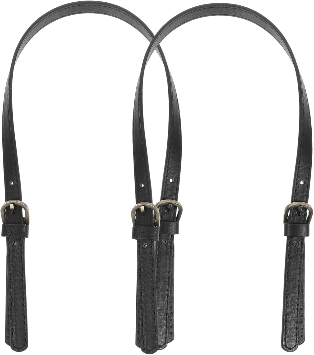 SEWACC 2Pcs Leather Bag Strap Handbag Belt Dual Buckles Adjustable Crossbody Shoulder Strap for Women Tote Bag