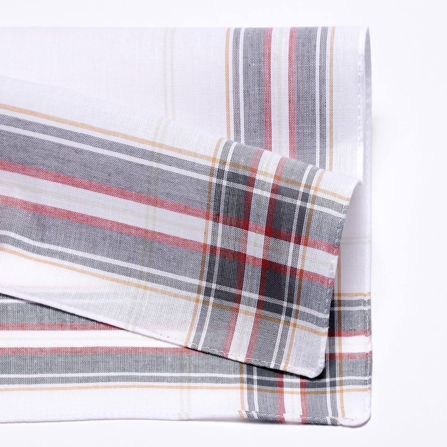 Merrysquare 9 Handkerchiefs for Men - 100% Cotton - White and Grey - 36 X 36 Cm - Model Lukas, 36 X 36 Cm image number 5