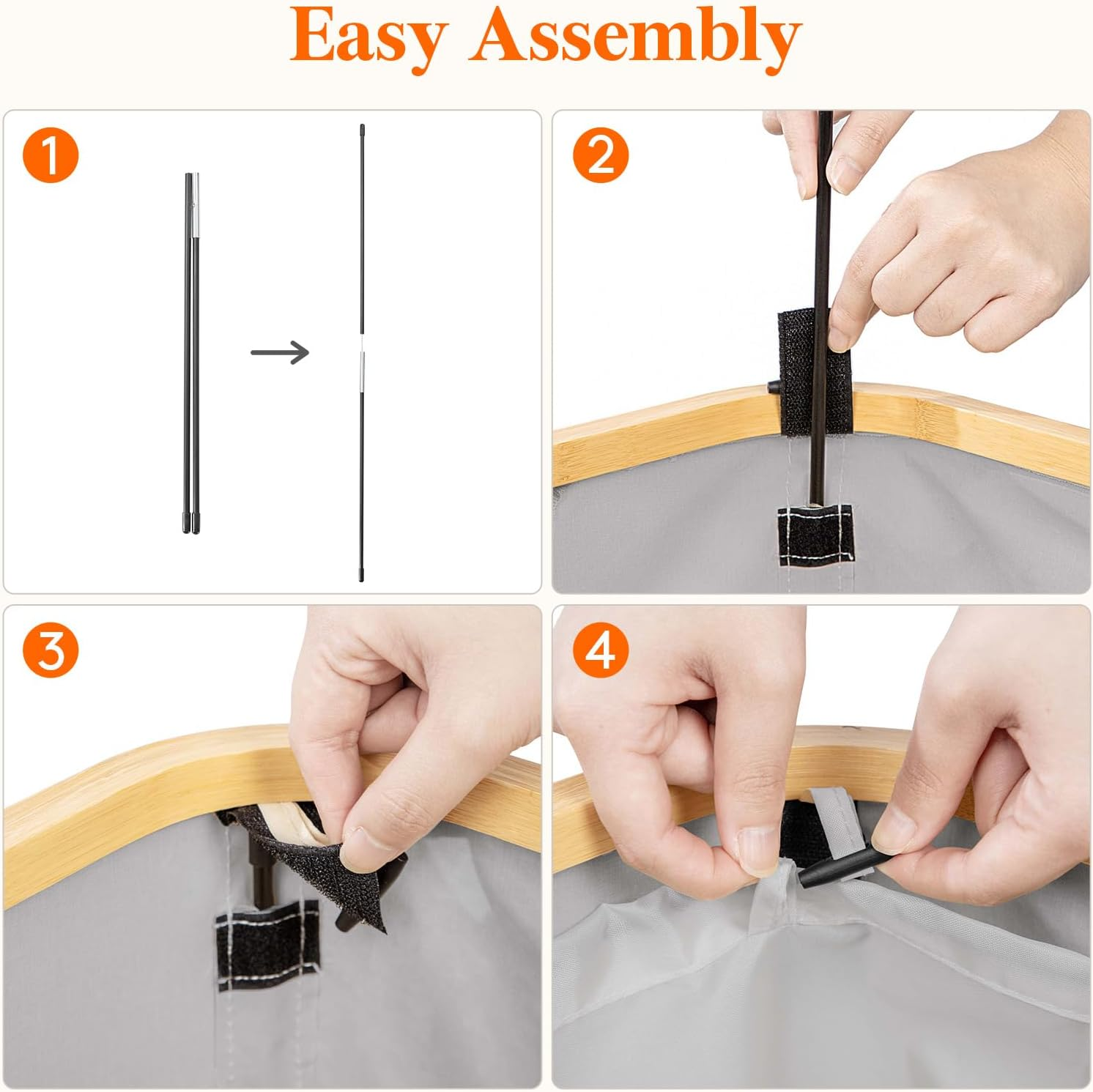 Lifewit 65L Slim Laundry Hamper with Lid, Narrow Laundry Basket with Removable Bag & Bamboo Handles, Fodable Thin Dirty Clothes Hamper for Laundry Collapsible Bin for Bathroom Bedroom Dorm, Gray image number 1