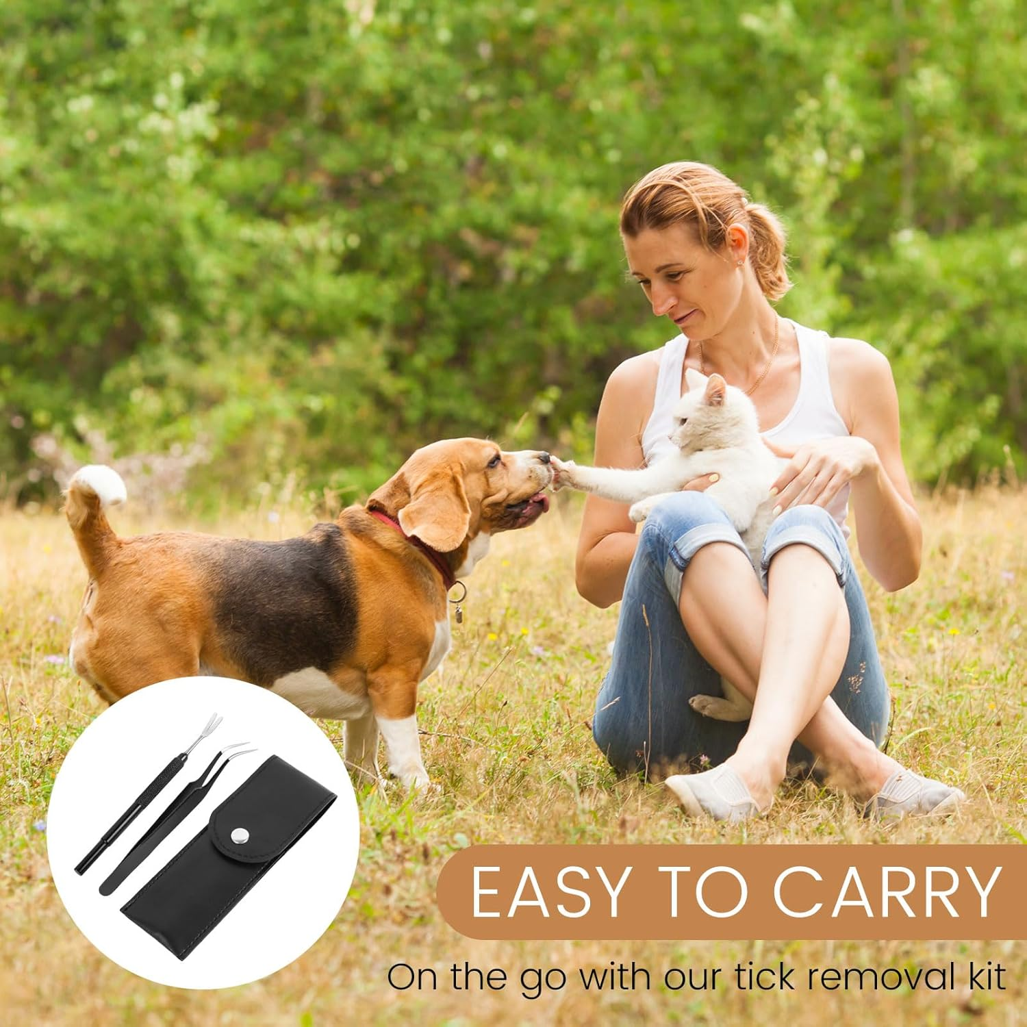 Muorruo 2 Pieces Premium Tick Removal Tool, Tick and Flea Removal Tool Made of Stainless Steel for Pets, Dogs, Cats and People, Safe Tick Remover and Precise Tweezers image number 2