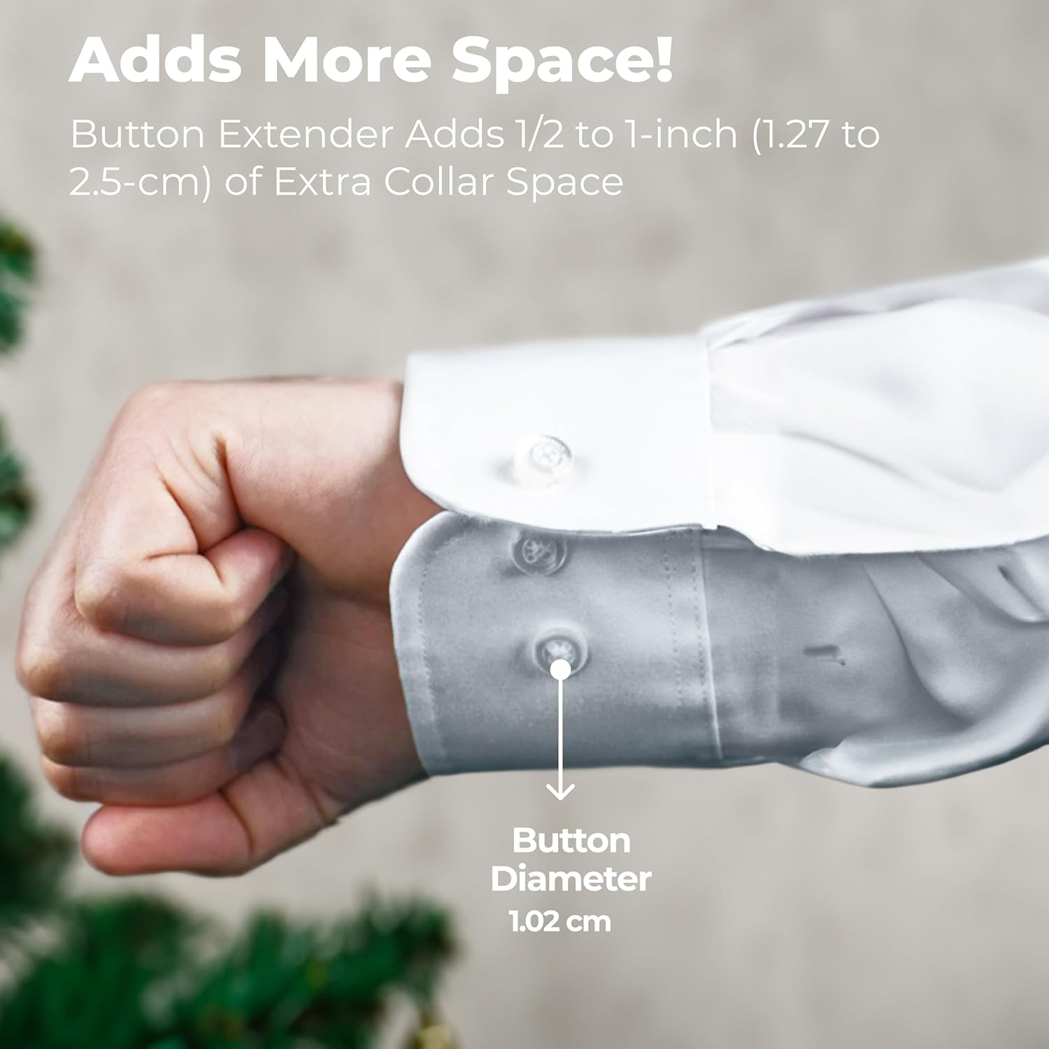 Net Focus Men and Women'S Shirt Collar Extenders - Dress Shirt, Cuff, Vests, Pants, and Neck Button Extender - Soft & Elastic Seamless Blend Design - 3-Pack - White, White (3-Pack), One Size image number 5