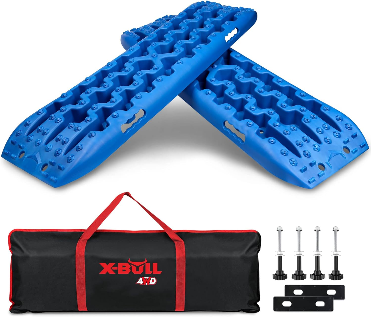 X-Bull Recovery Tracks with Bag and Mounting Pin Set 4X4 Recovery Boards Offroad 4Wd Tracks 22046LBS/10000KG Stand for Automotive Accessories Tires and Wheels in the Sand Mud Snow(Gen 3.0 Blue) image number 4
