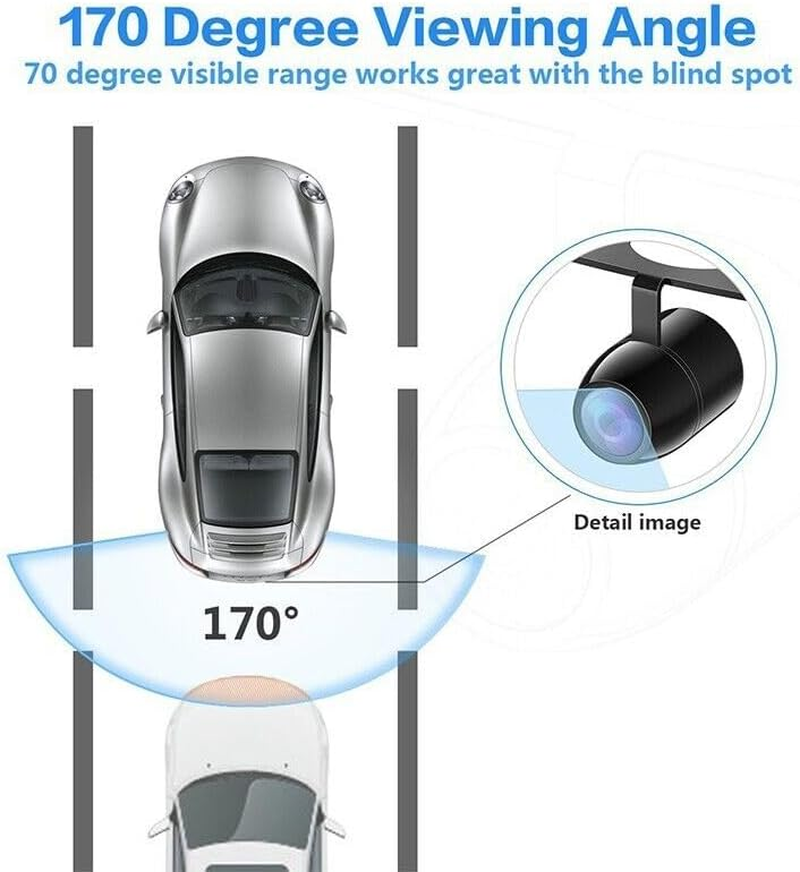 LEDON 4.3" HD Monitor Reverse Camera Rear View Backup Parking Cam Kit Night Vision image number 6