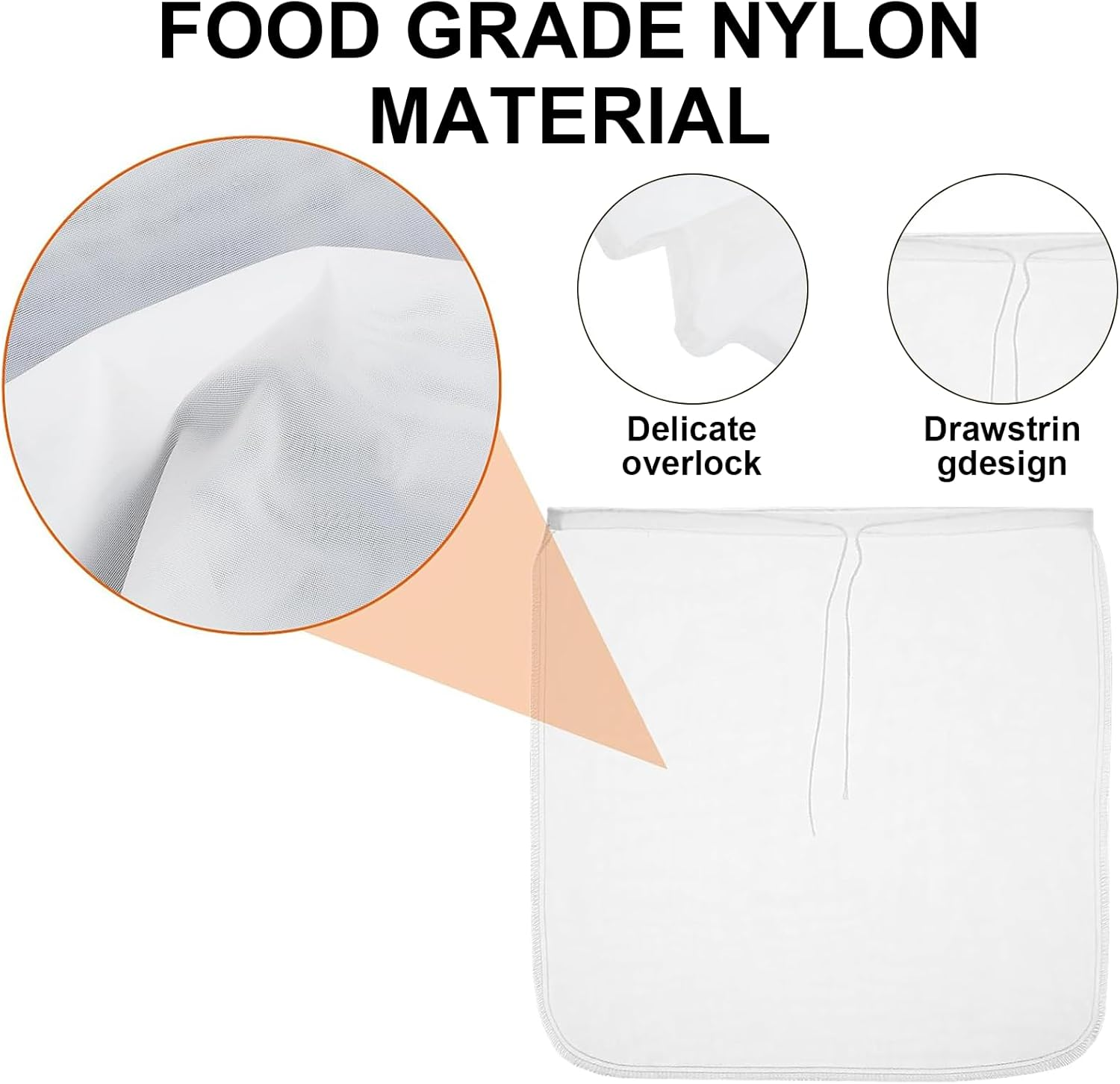 Rhoyee 4-Pack 12"X12" Nut Milk Bags &ndash; Reusable 100-Micron Fine Mesh Food Grade Nylon Strainer for Almond Milk, Cold Brew Coffee, Juice, Yogurt, Tea & Home Brewing &ndash; XL Cheesecloth Alternative image number 1