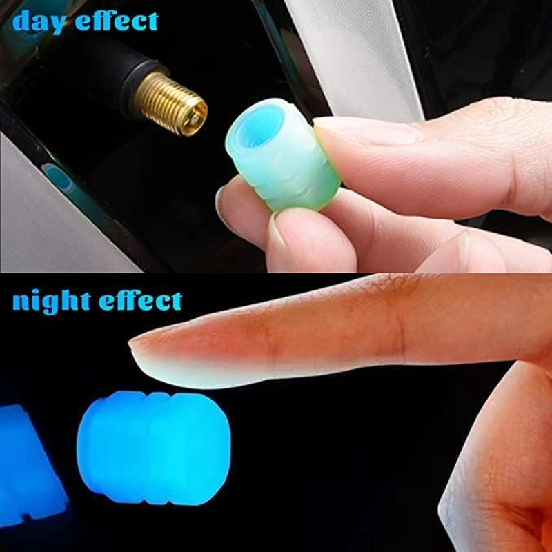 Dust Caps for Car Tyres, 12 PCS Universal Fluorescent Tire Valve Caps, Glow in the Dark Tyre Dust Caps for General Cars Truck Suvs Motorcycles Bike Wheel image number 6
