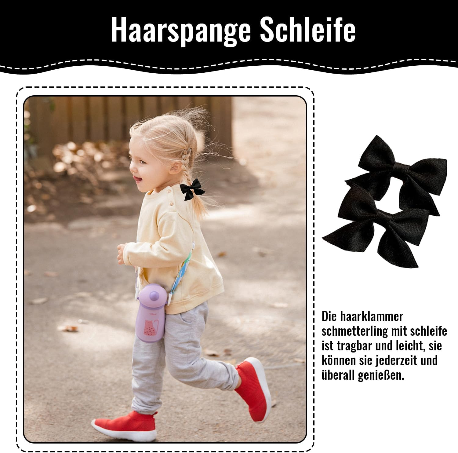 Esshogo Hair Clip Bow, Hair Bow, Hair Clip Black, Bow Hair, Hair Bow Christmas, Hair Clips Women with Bows, Hair Clips Children'S Bows image number 1