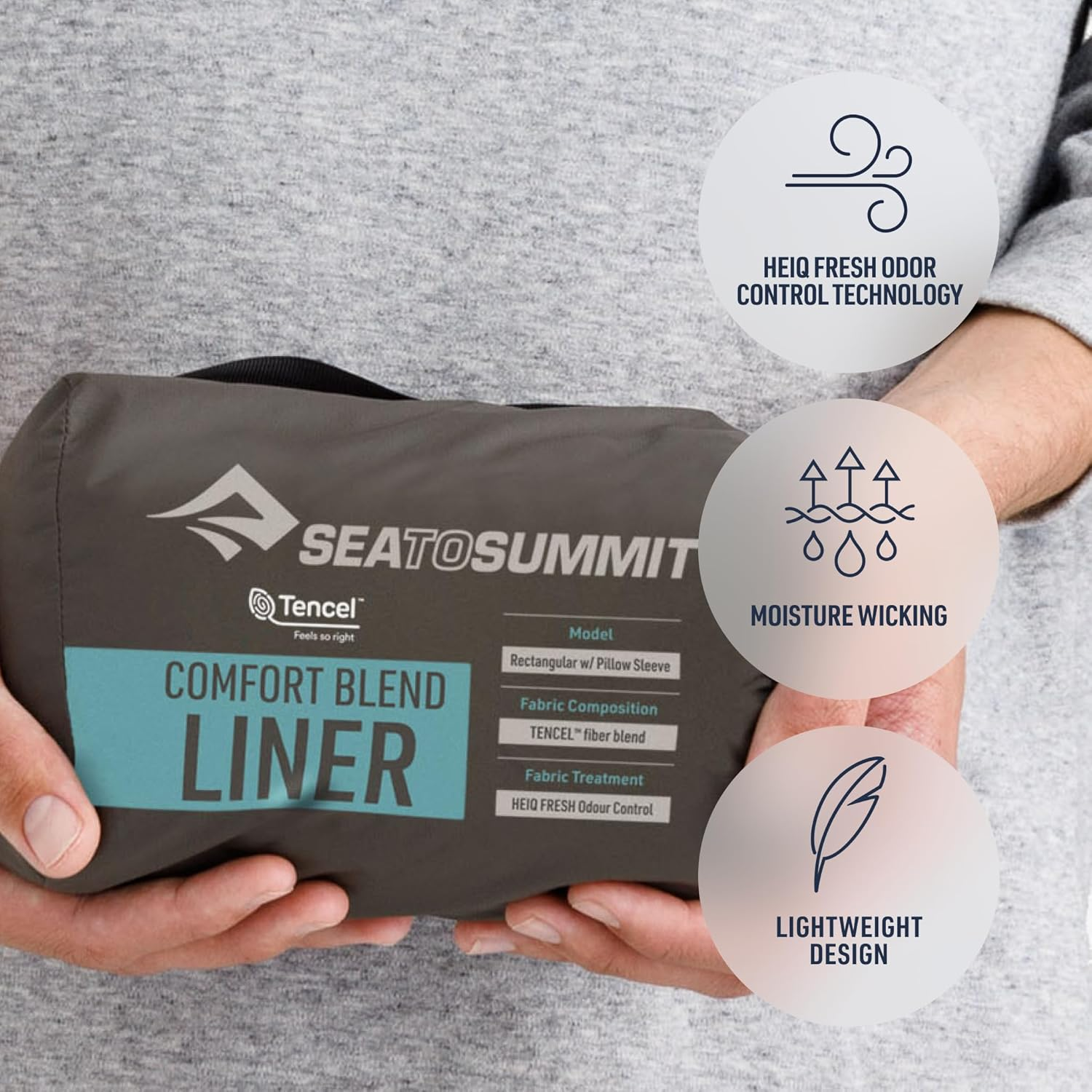 Sea to Summit Comfort Blend Sleeping Bag Liner - Rectangular W/Pillow Sleeve