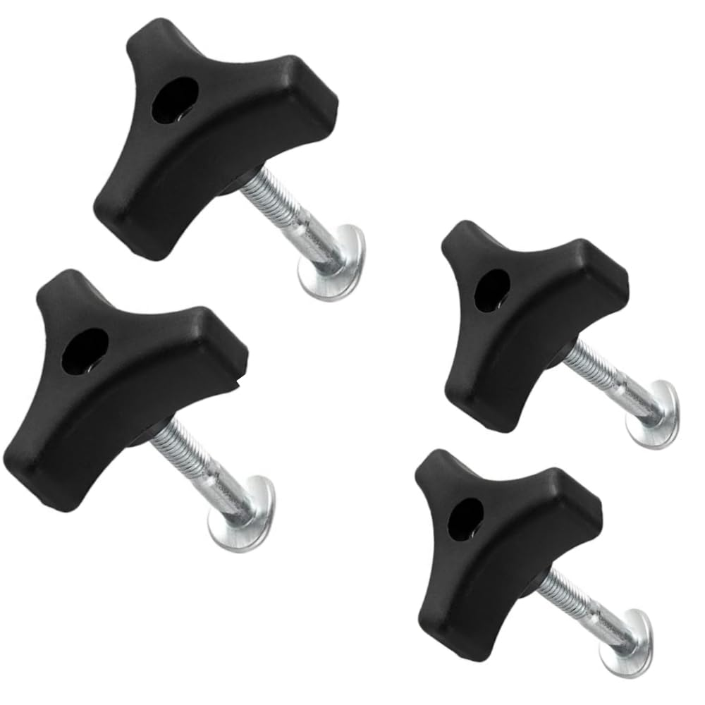 DACUAN 4Pcs Triangular Handle Fastening Screw Set, Lawn Mower Nut Triple Angle Handle Knob Nut Bolt Screw, image number 1
