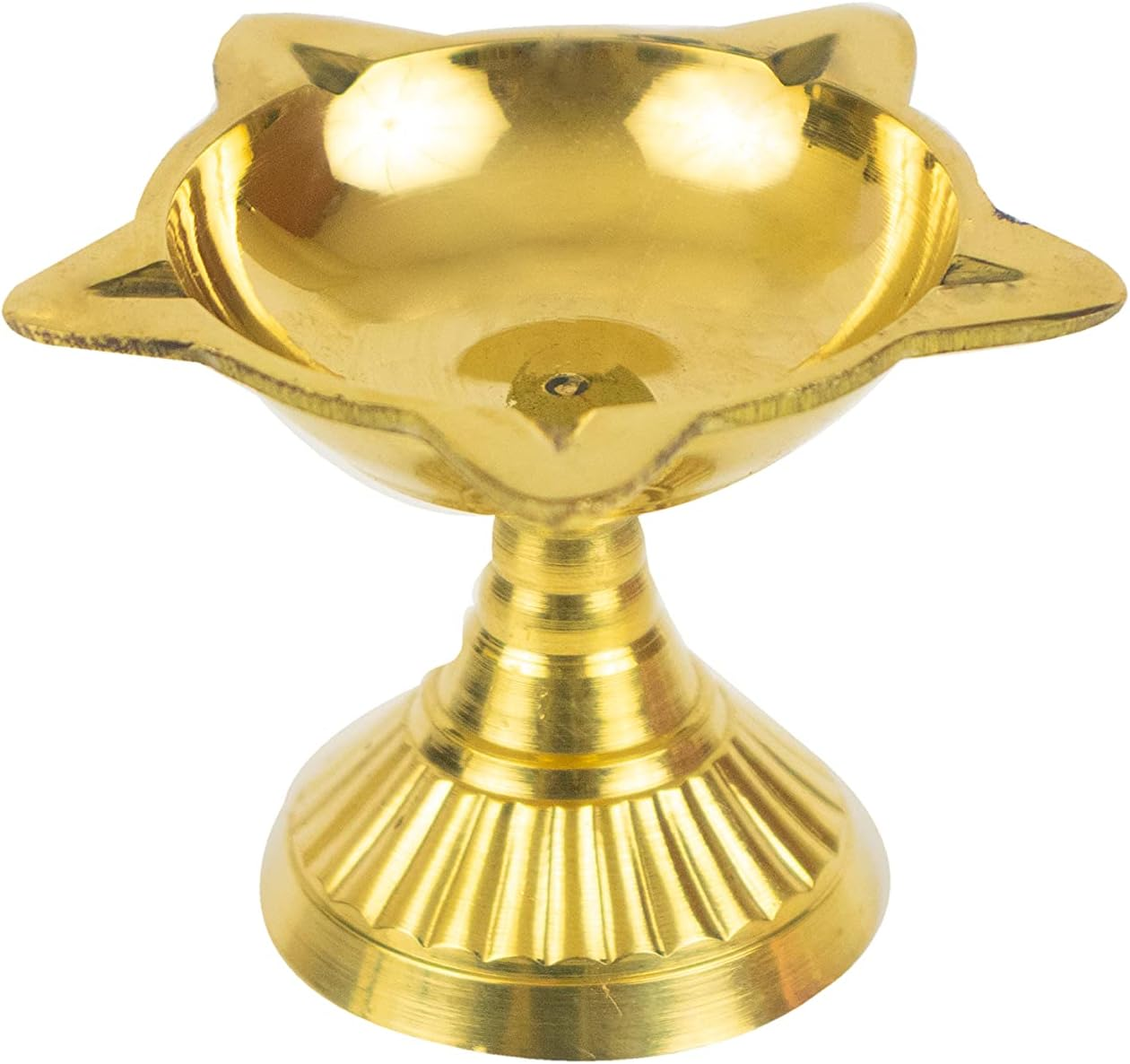 Traditional Brass Diya for Puja | Pooja Aarti | Arti Deepak Deepam Oil Lamp for Home Temple Puja Articles Decor Gifts -FSDK-M- (2) image number 2