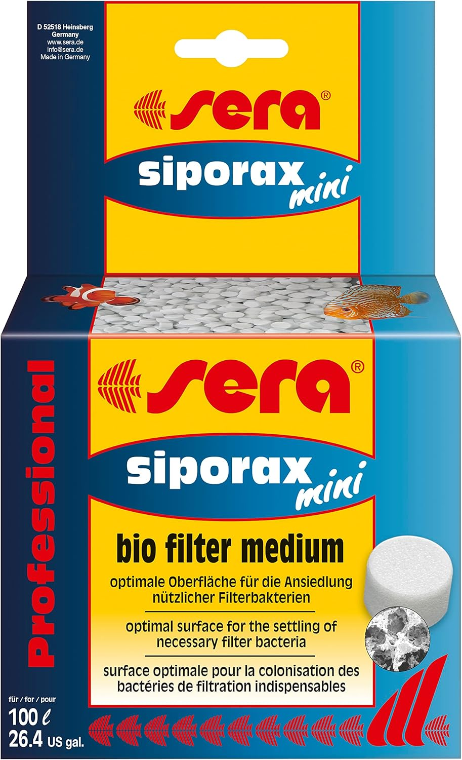 Sera Siporax Mini Professional 130 G, 4.5 Oz. Aquarium Filter Accessories image number 1