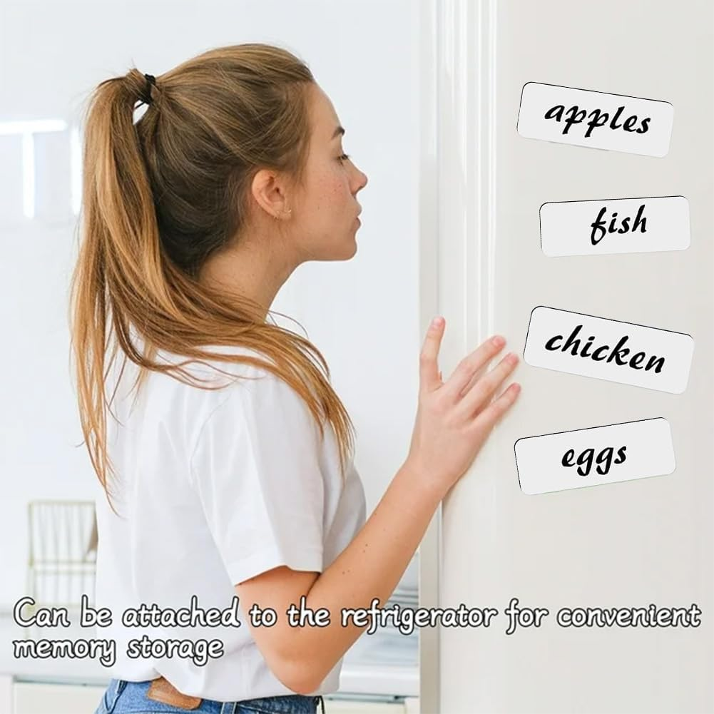 54Pcs Magnetic Dry Erase Labels, 3.2 X 1.2 Inch White Magnetic Name Tags for Students Classroom, Whiteboard, Refrigerator, Locker Classroom Office Home and More image number 1